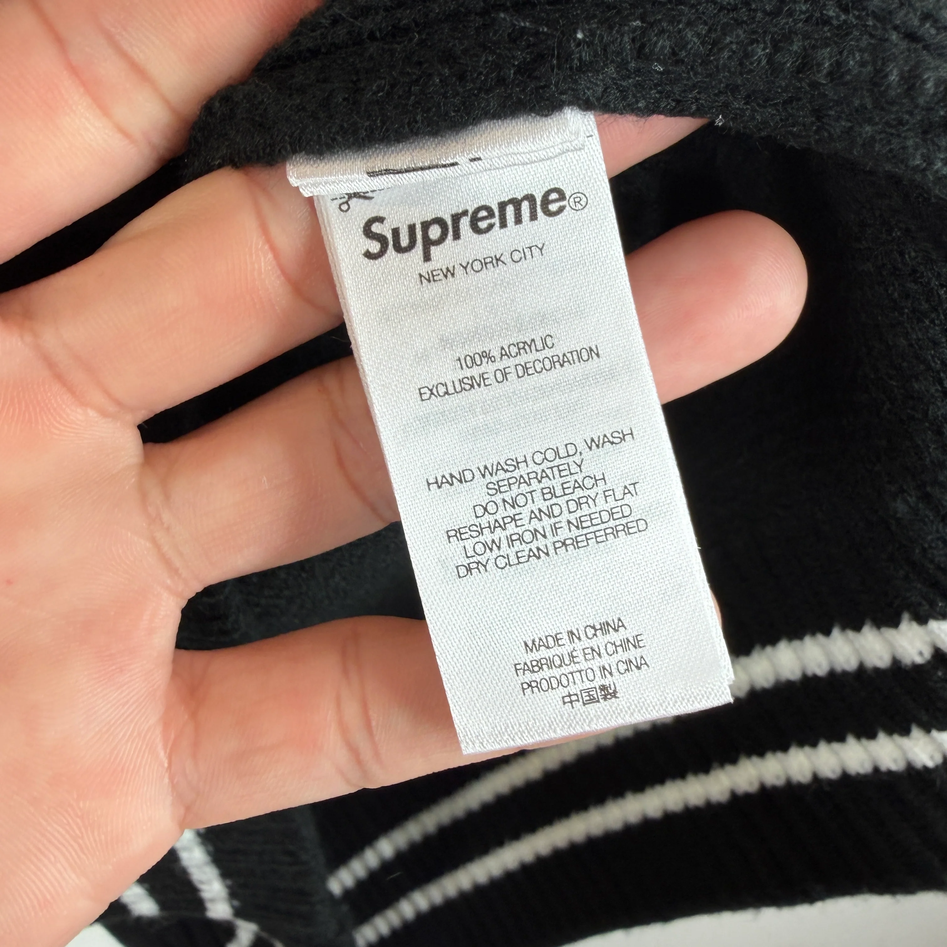 Supreme Cursive Embroidered 1/4 Zip Knit Sweater - Image 4
