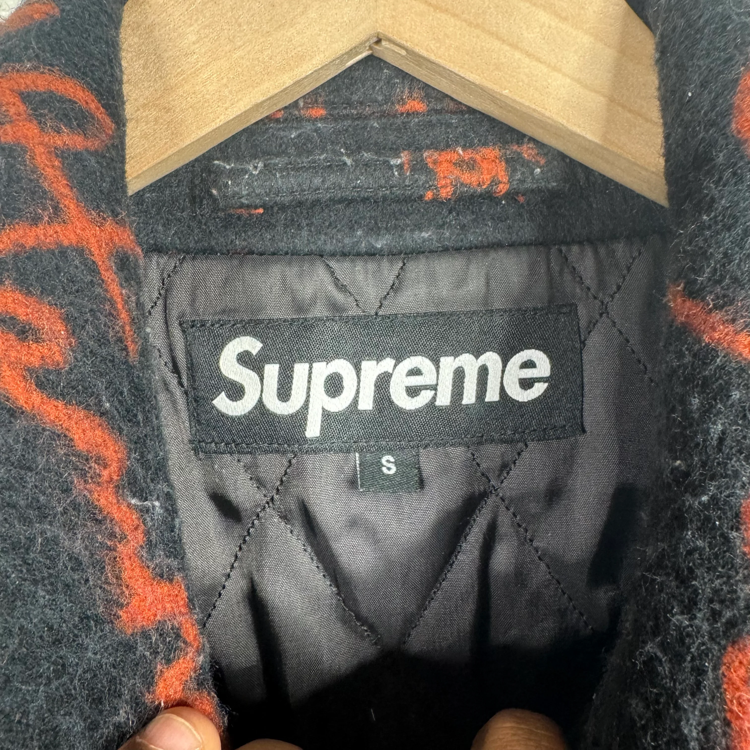 Supreme Script Logo Wool Peacoat - Image 3