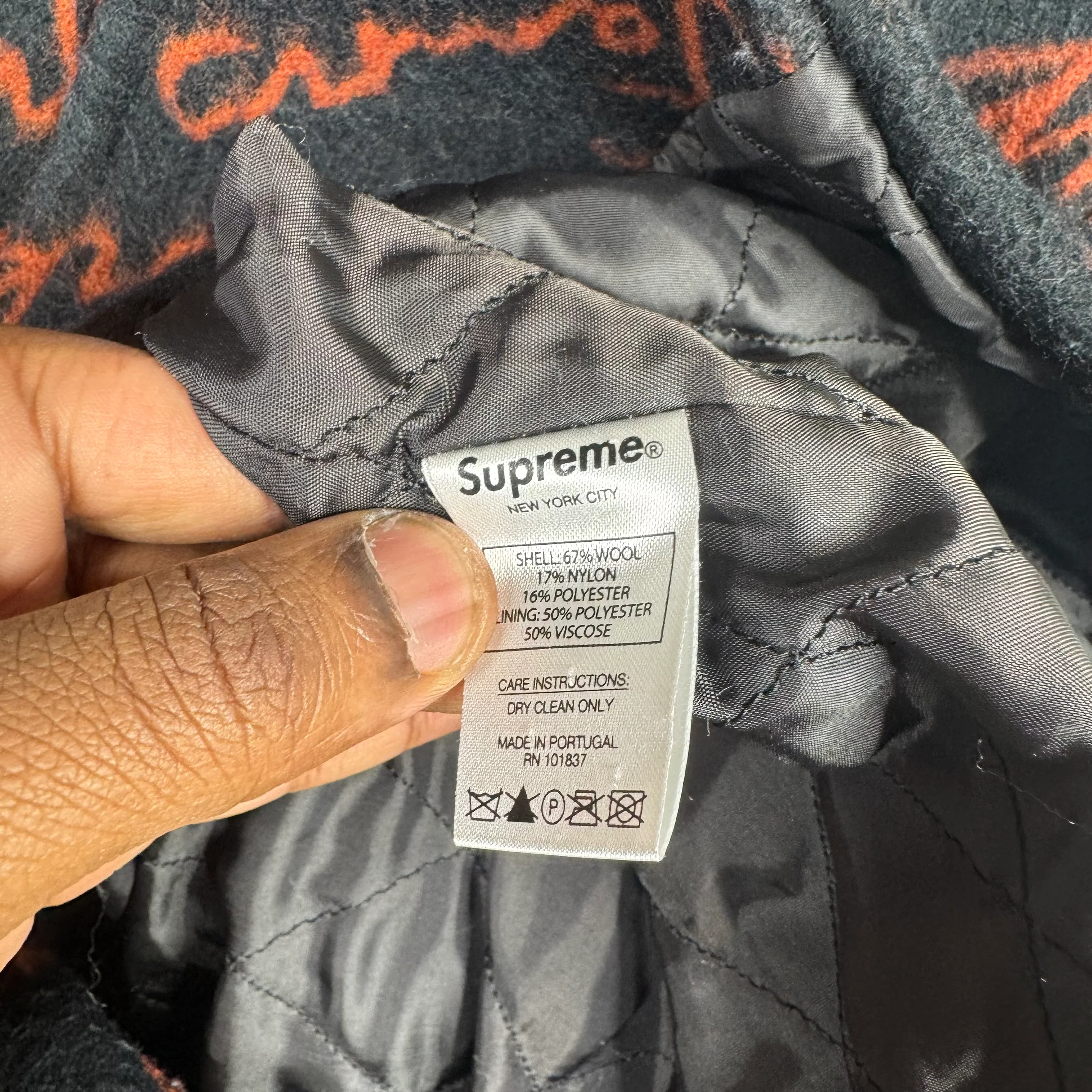 Supreme Script Logo Wool Peacoat - Image 4