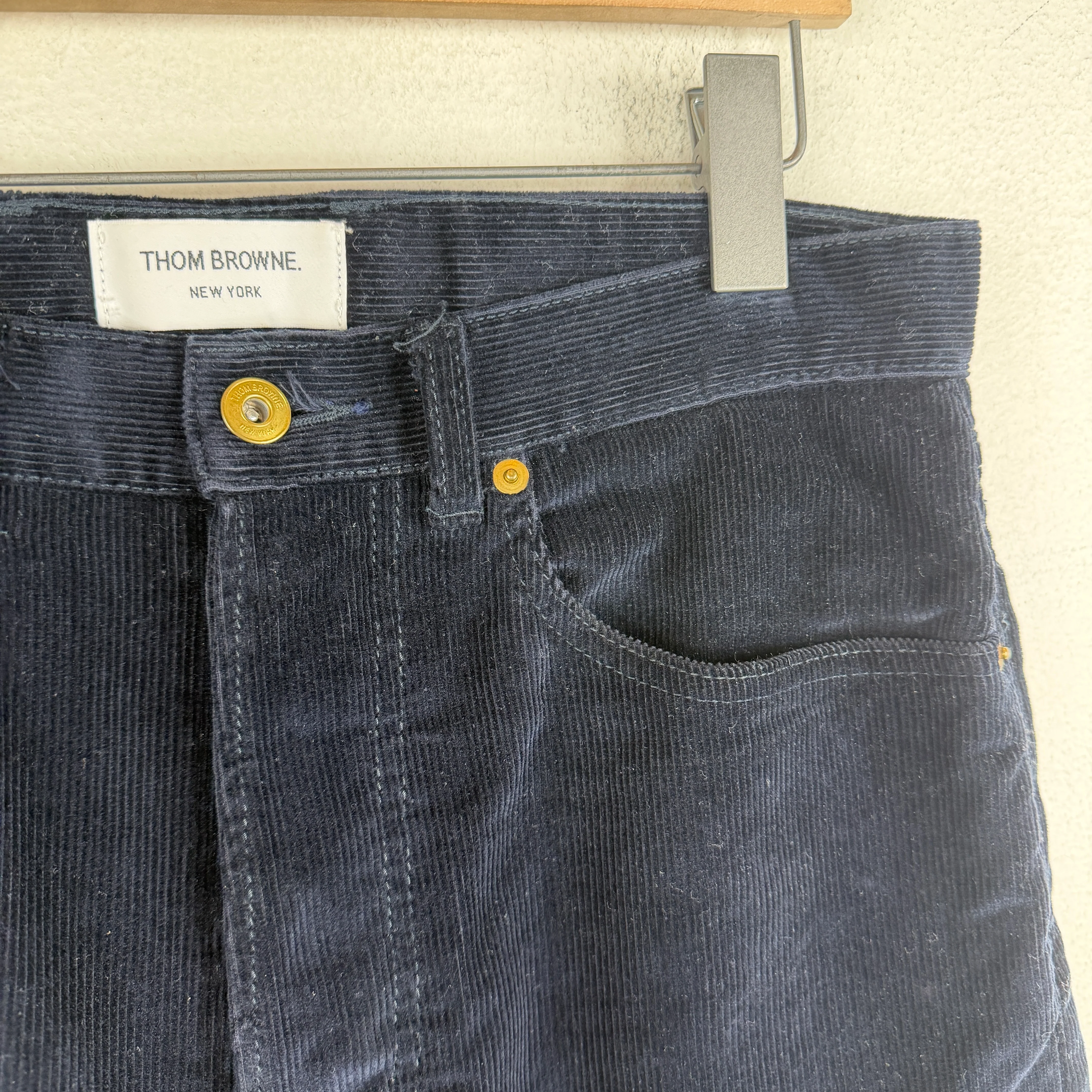 Thom Browne Navy Corduroy Trousers - Image 6