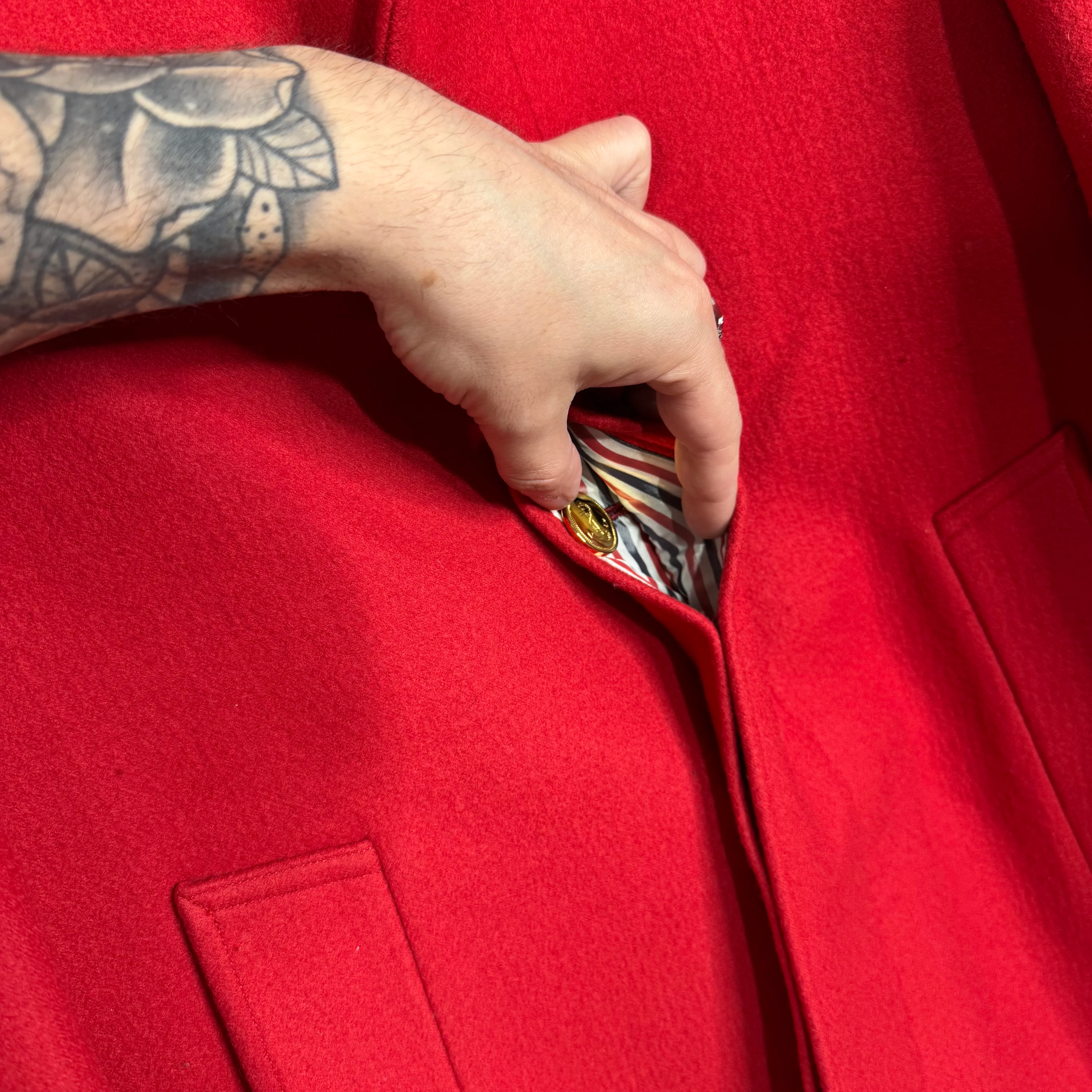 Thom Browne Red Wool Trench Coat - Image 7