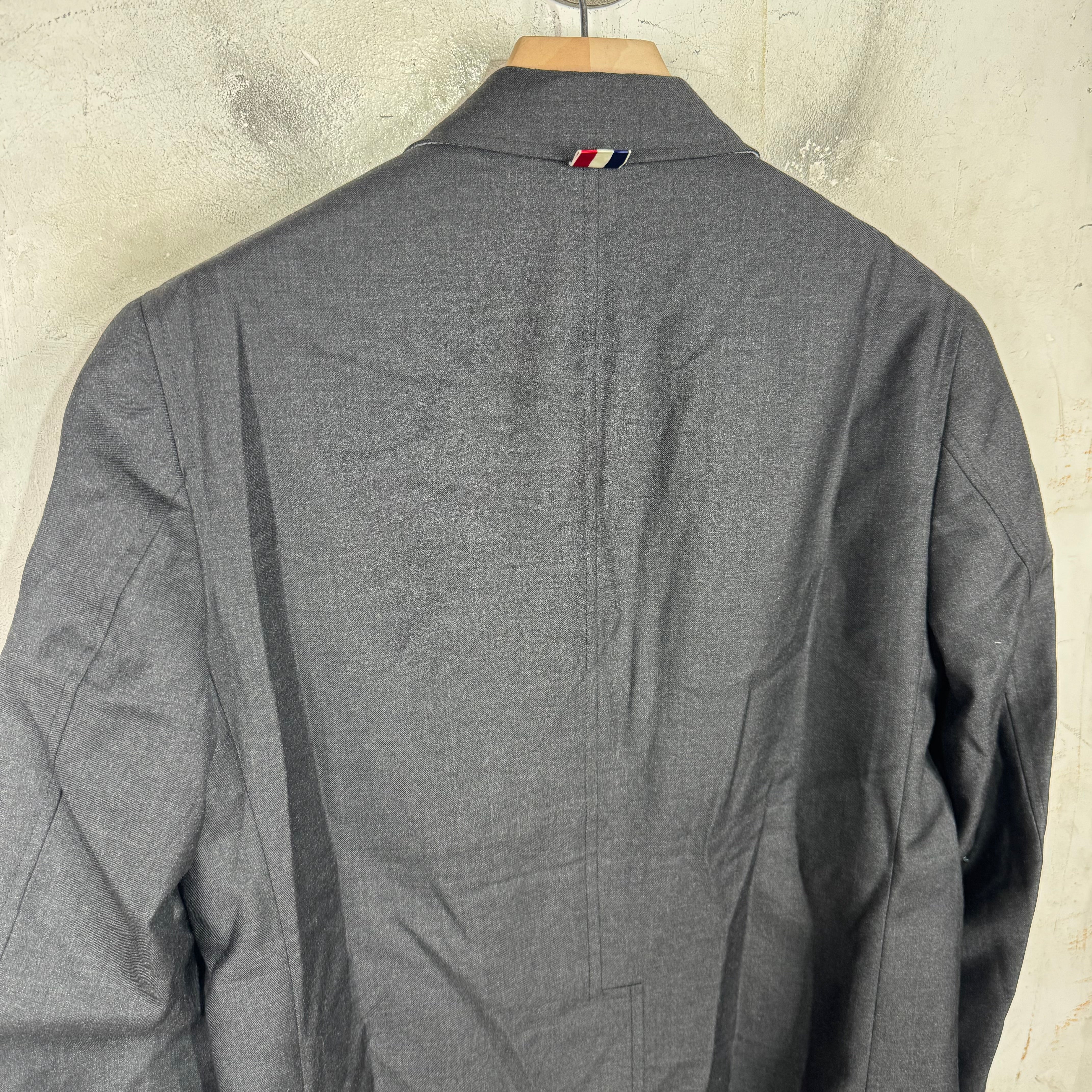 Thom Browne Dark Grey Tailored Partial Lined Blazer - Image 7