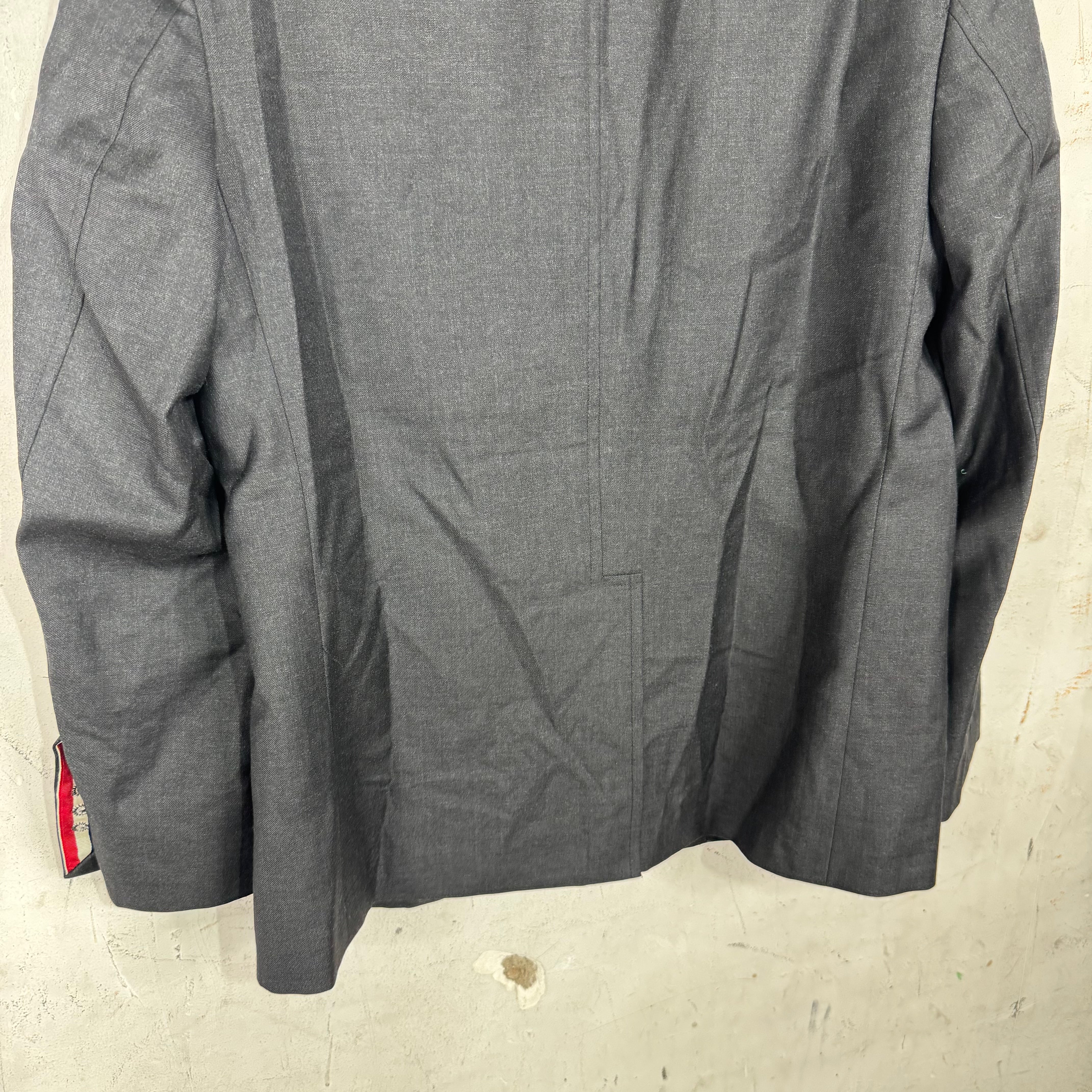 Thom Browne Dark Grey Tailored Partial Lined Blazer - Image 8