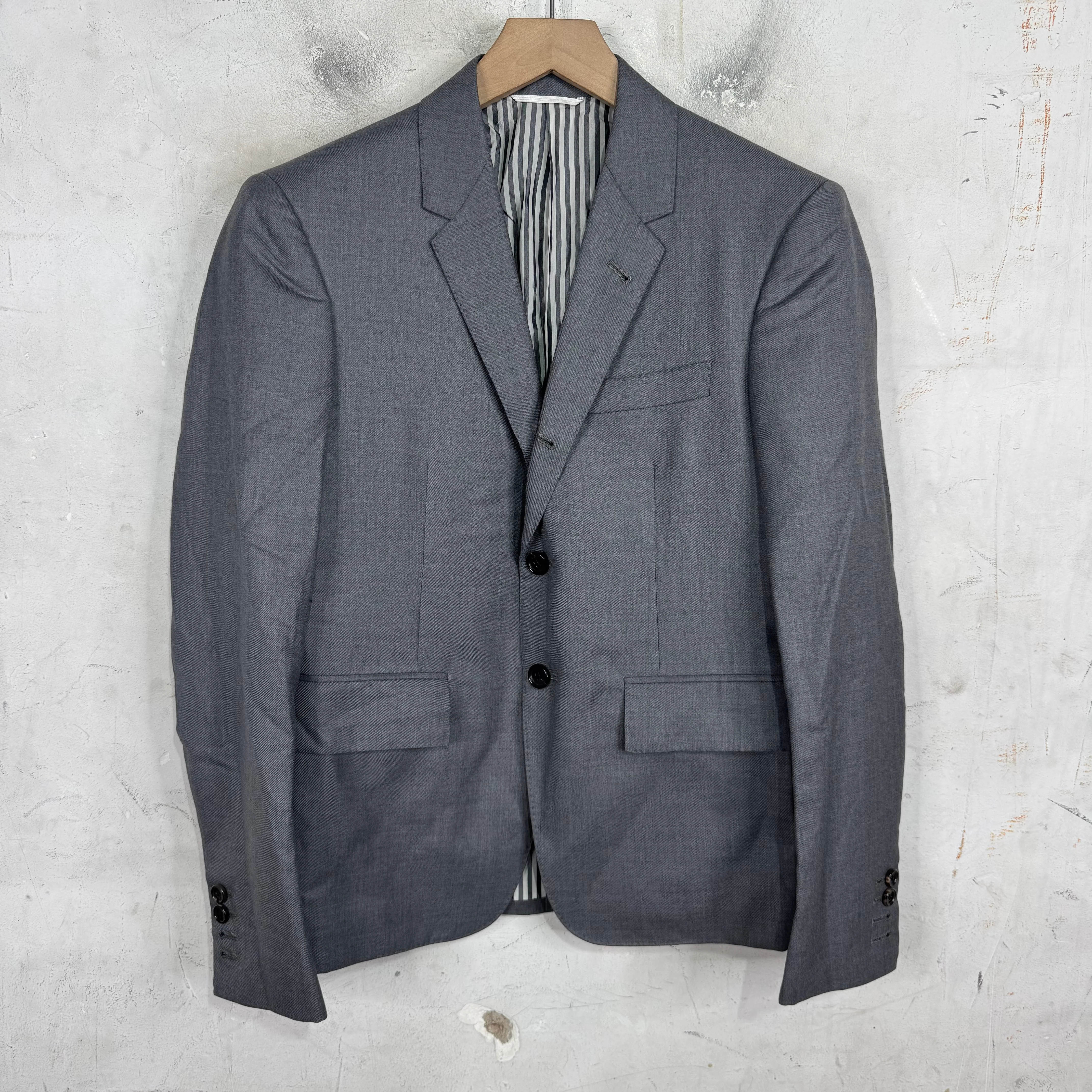 Thom Browne Grey 2-Button Blazer