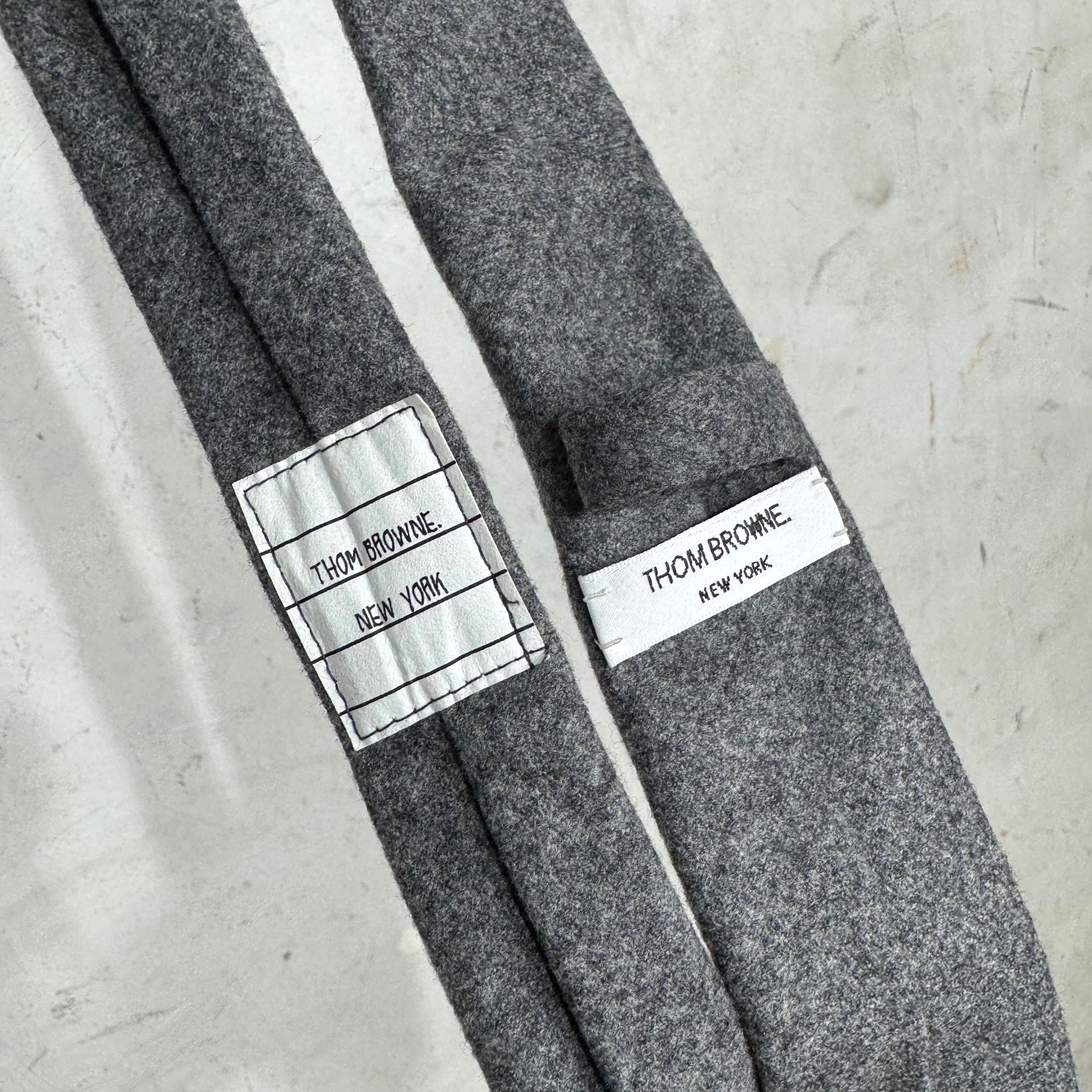 Thom Browne Grey Wool Tie - Image 4
