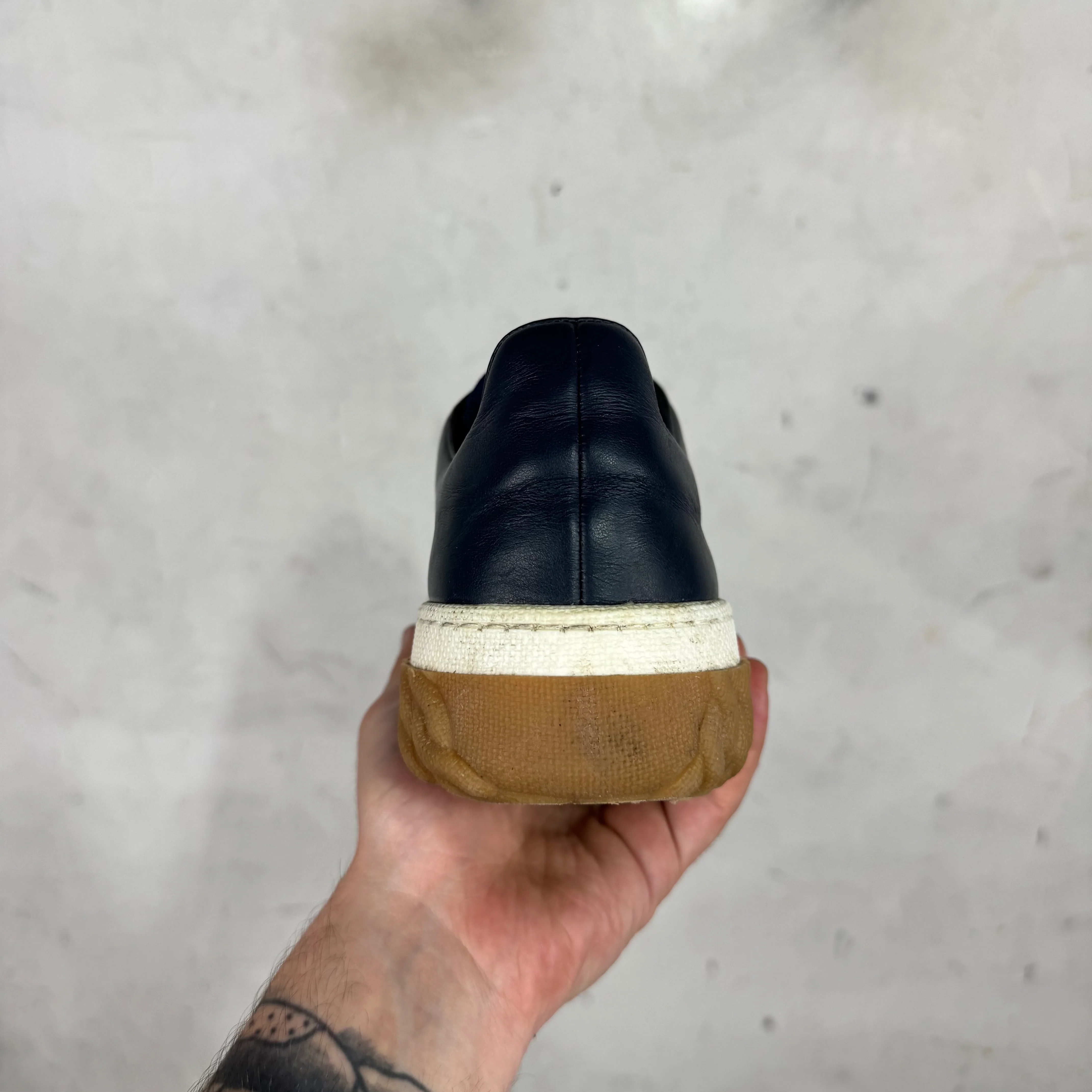 Thom Browne Navy Leather Vitello Sneakers - Image 5