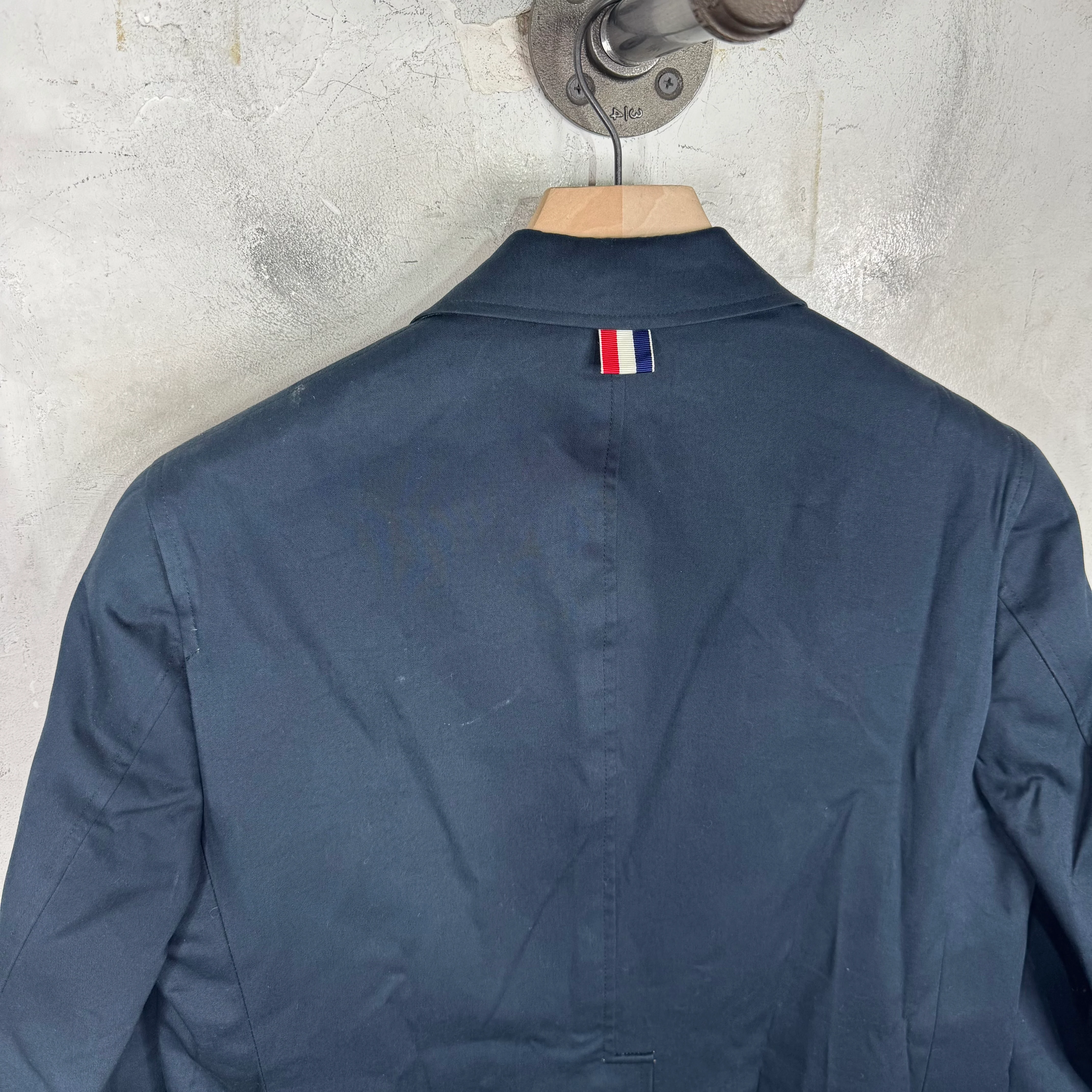 Thom Browne Navy Mid-Length Coat - Image 8