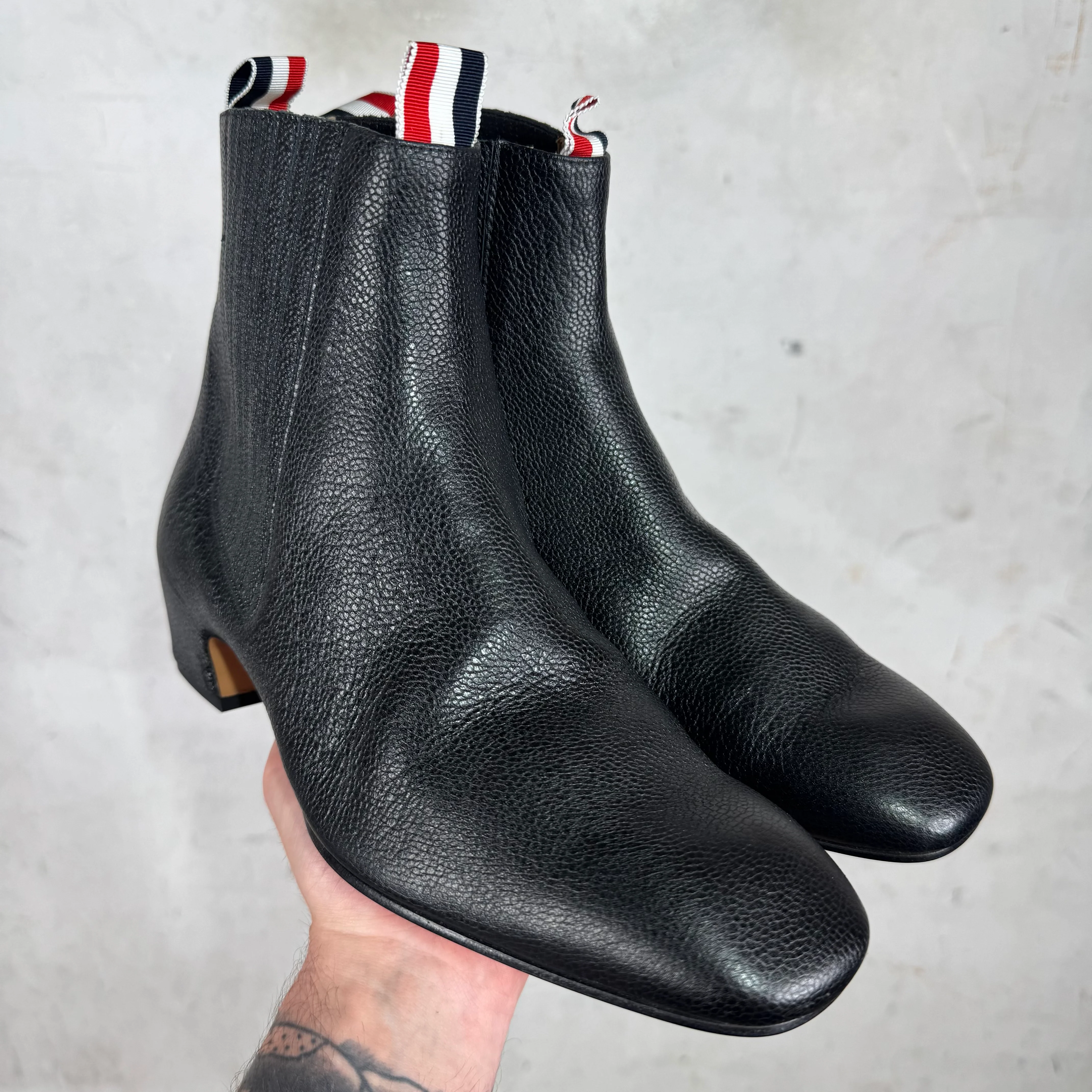 Thom Browne Pebbled Leather Chelsea Boots