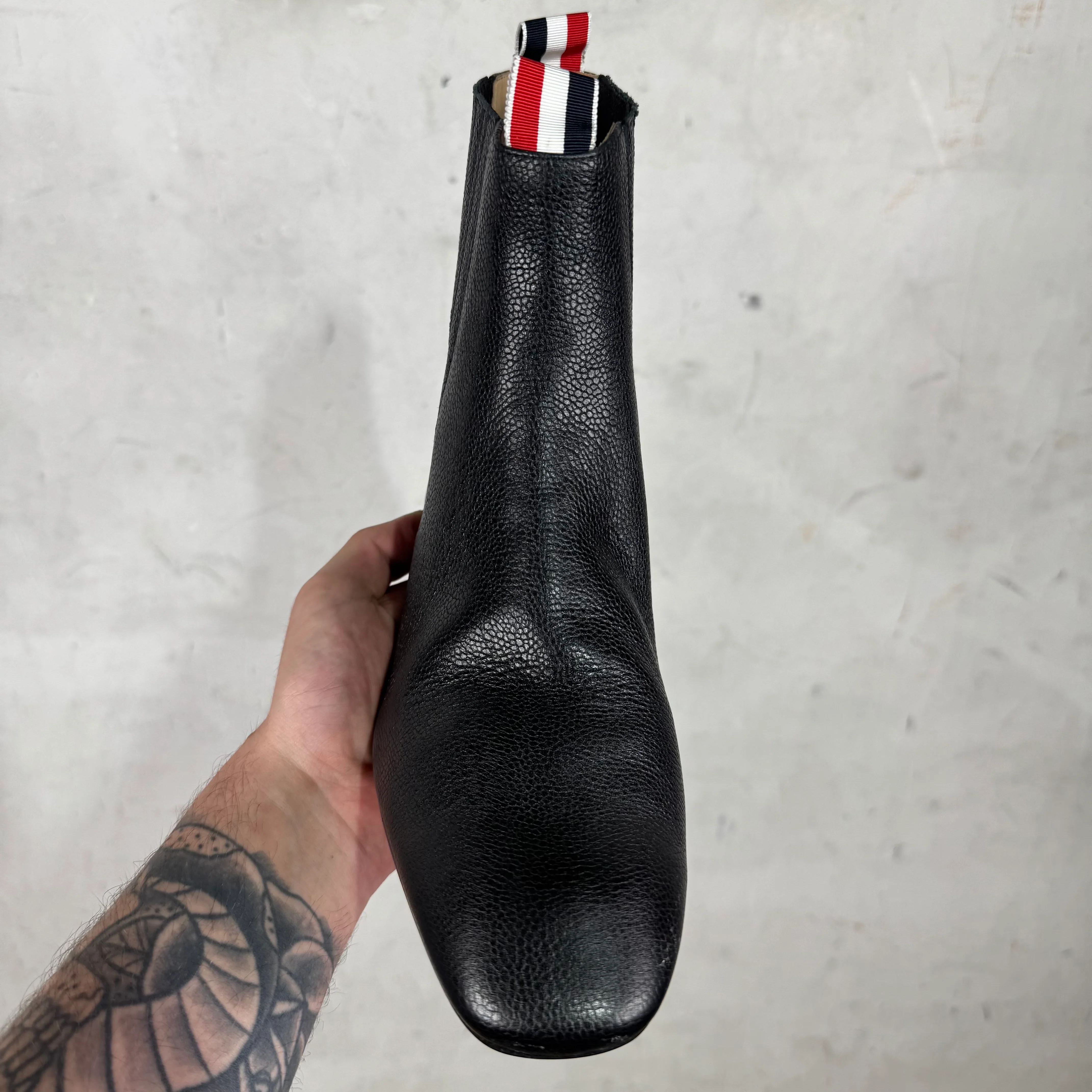 Thom Browne Pebbled Leather Chelsea Boots - Image 3