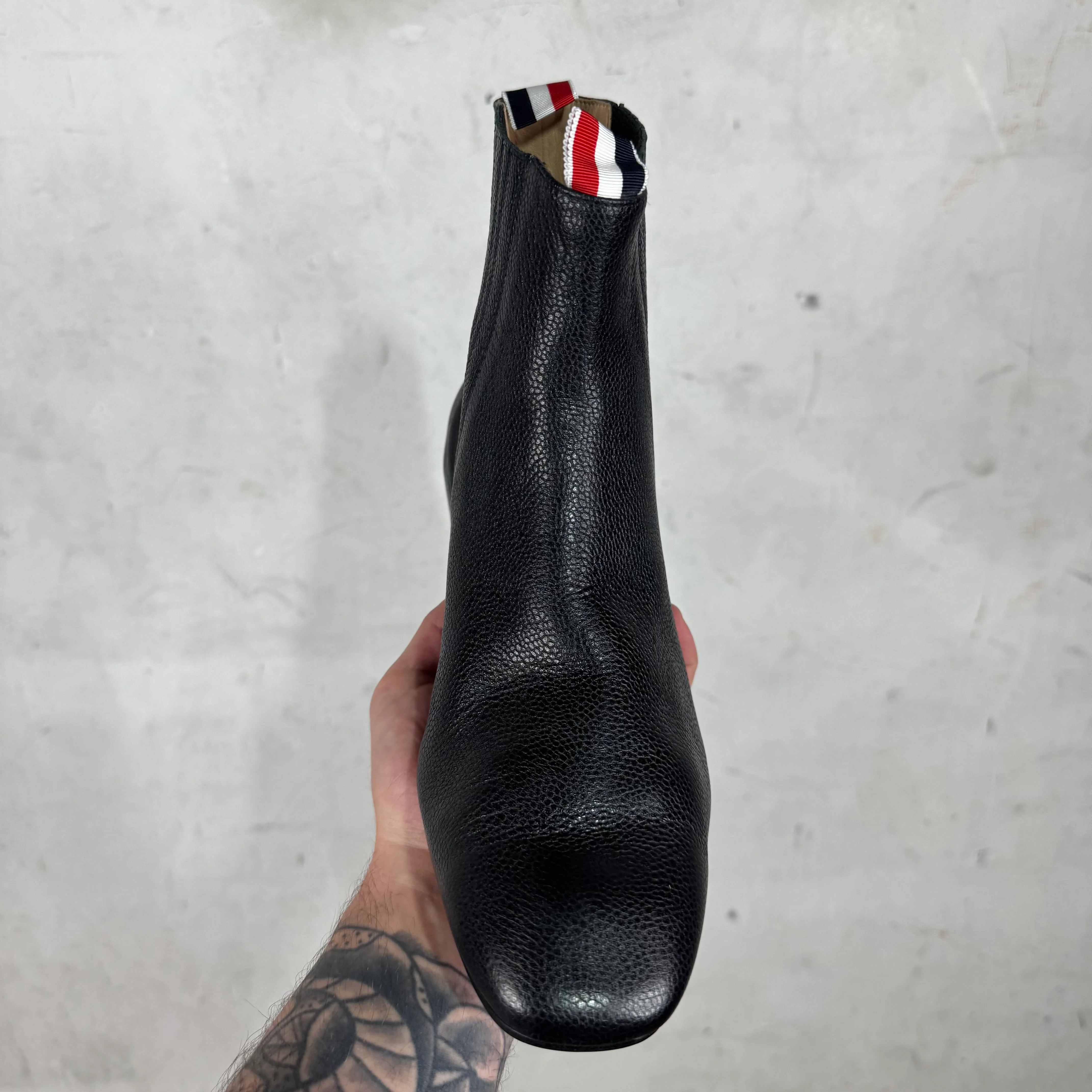 Thom Browne Pebbled Leather Chelsea Boots - Image 8