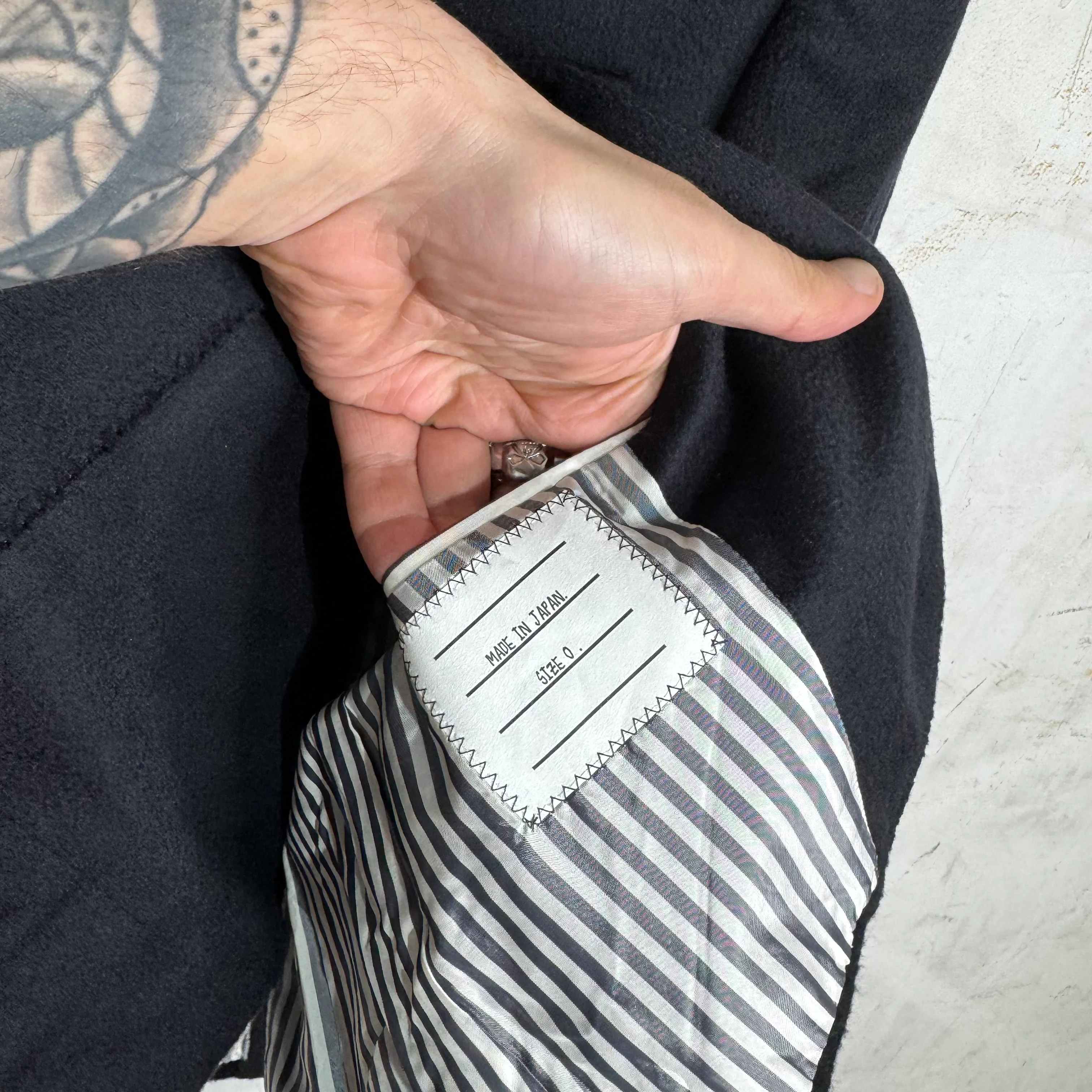 Thom Browne Black Felt Wool Gold Hardware Blazer - Image 3