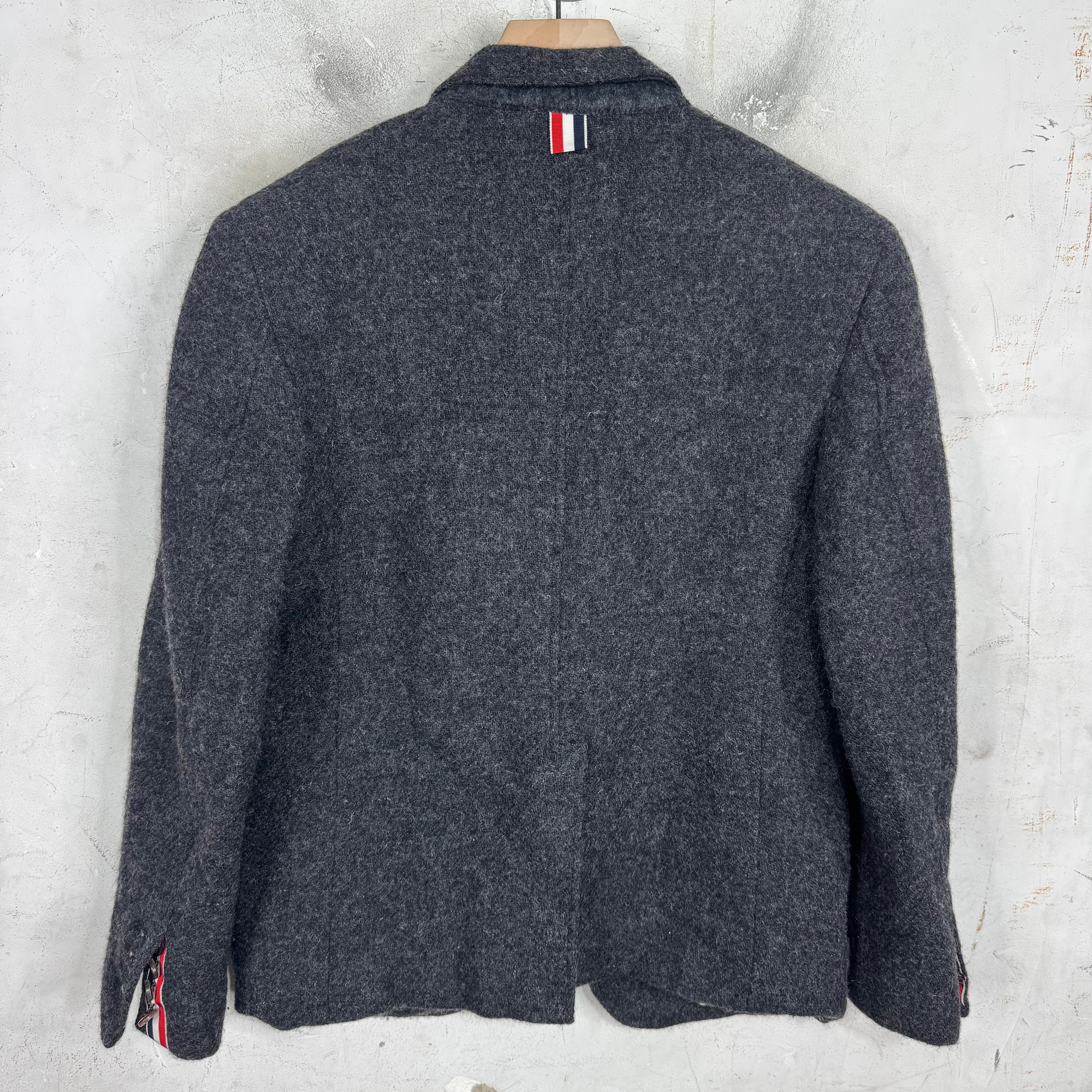 Thom Browne Dark Grey Wool Chore Blazer Jacket - Image 2