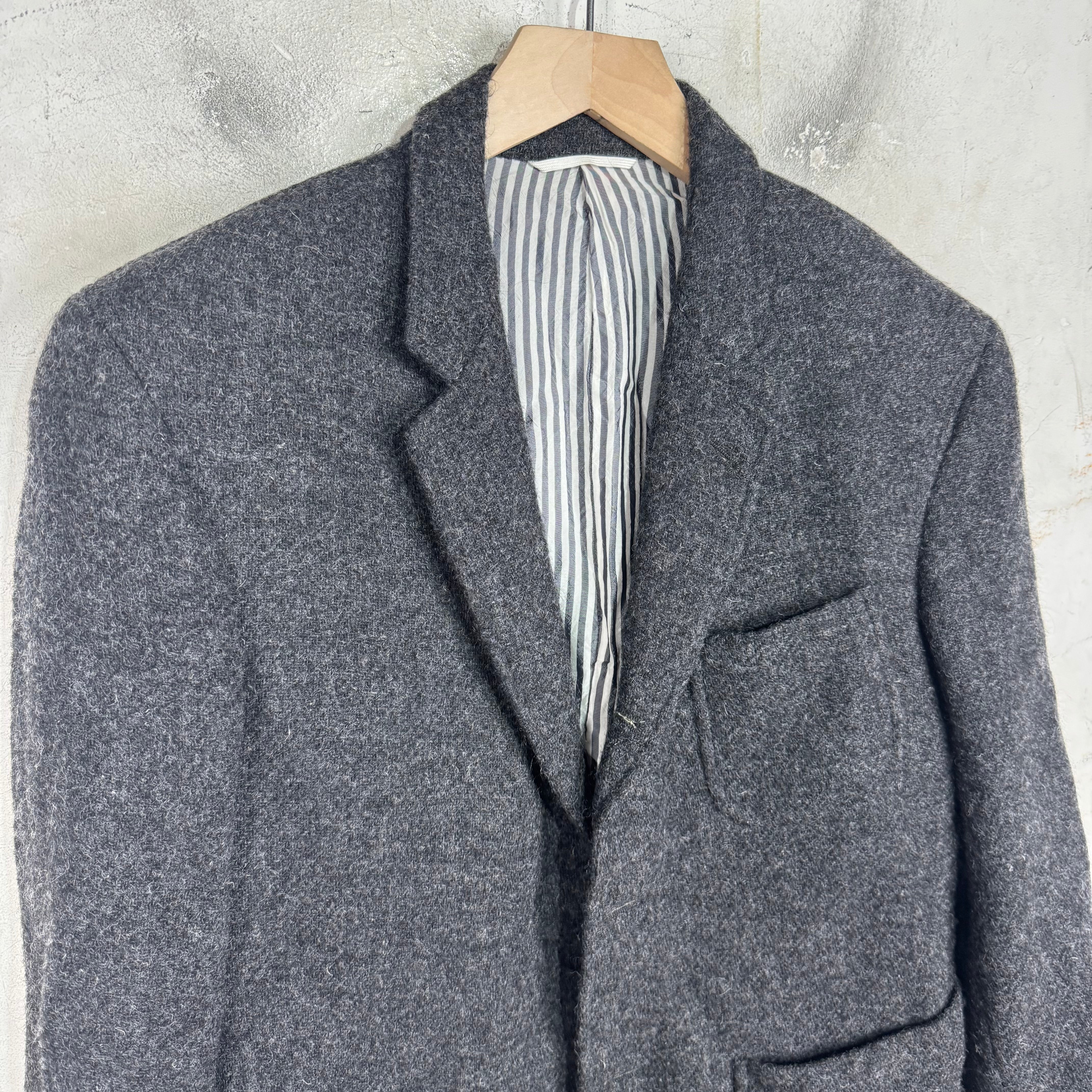Thom Browne Dark Grey Wool Chore Blazer Jacket - Image 3