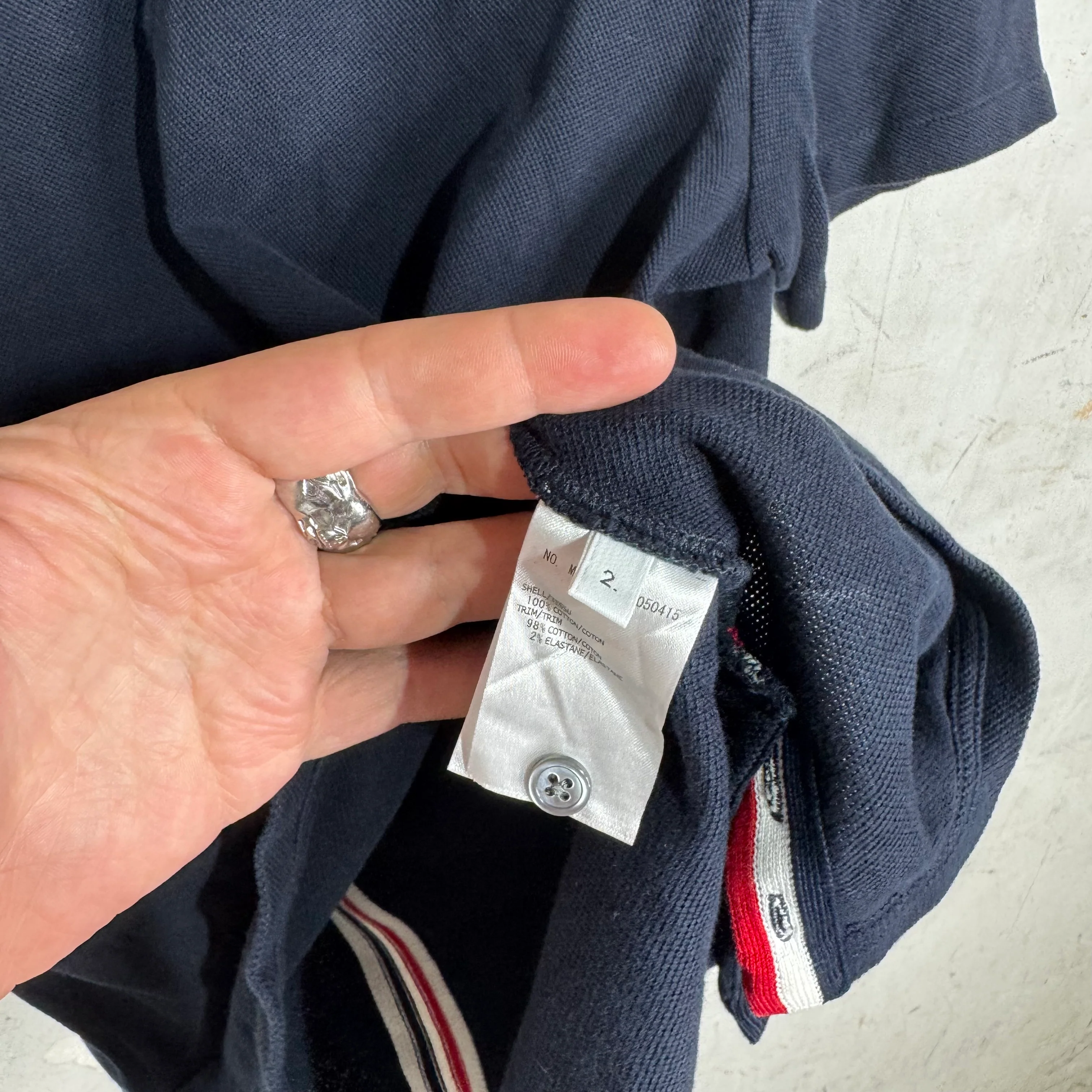 Thom Browne Navy Back Striped Polo - Image 4
