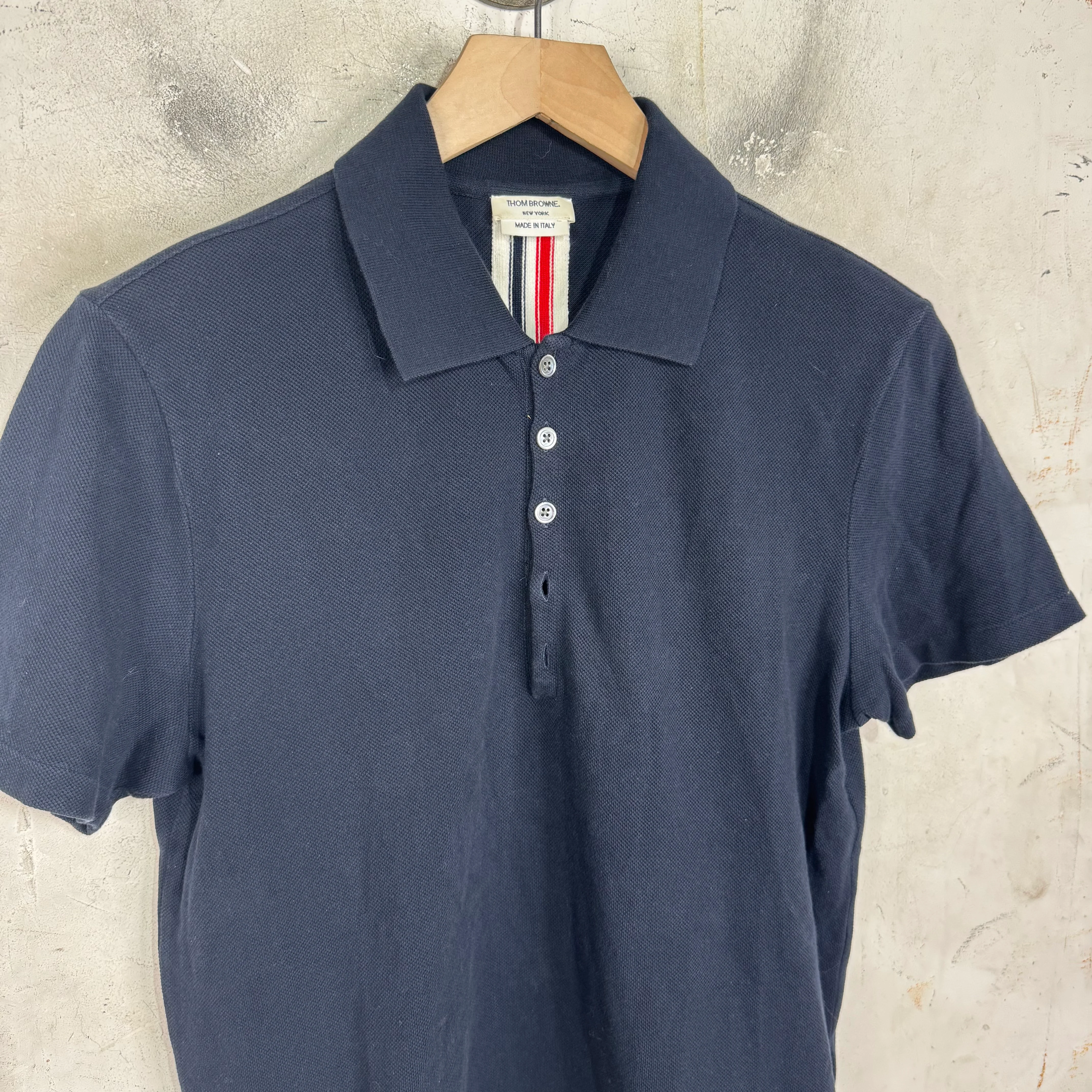 Thom Browne Navy Back Striped Polo - Image 5