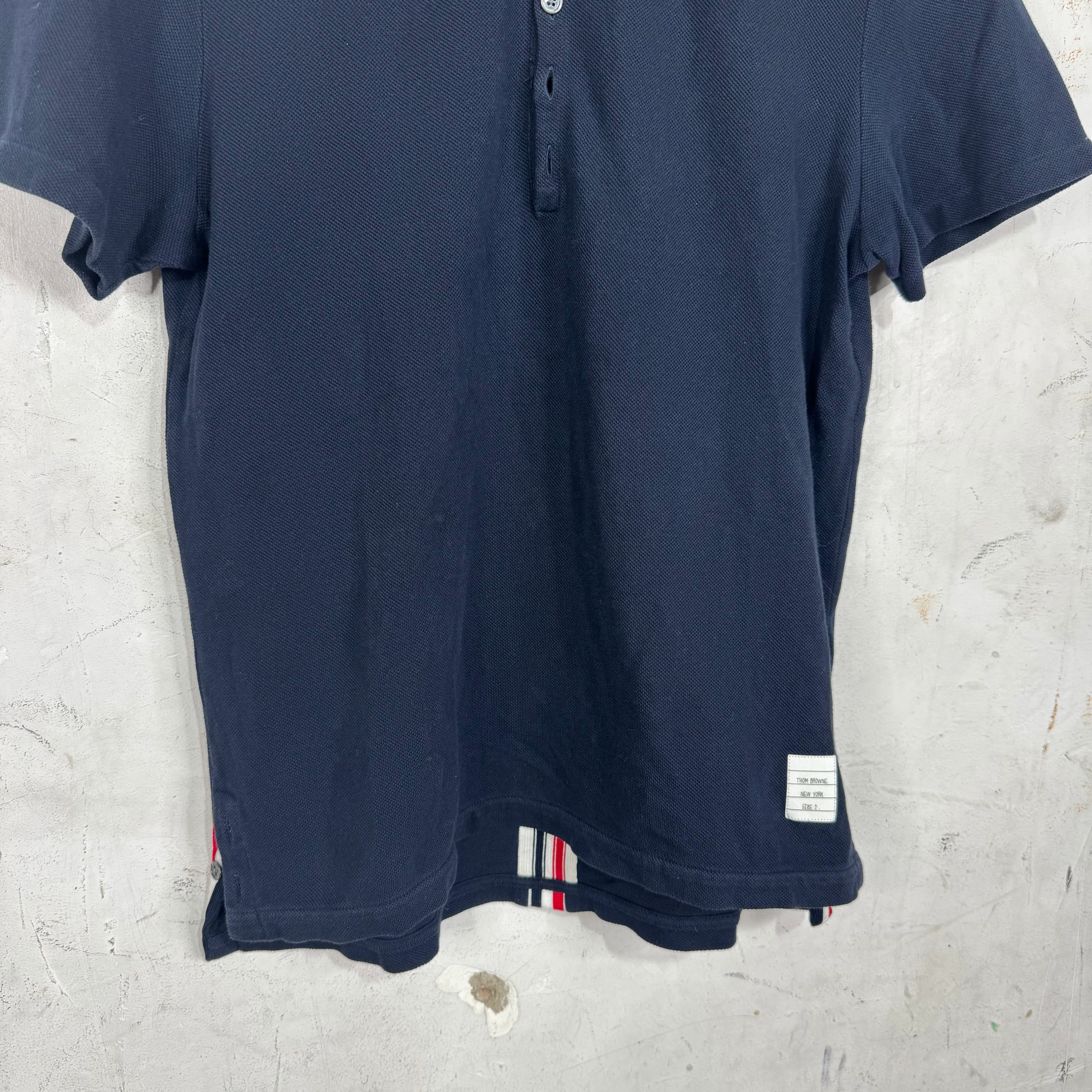 Thom Browne Navy Back Striped Polo - Image 6