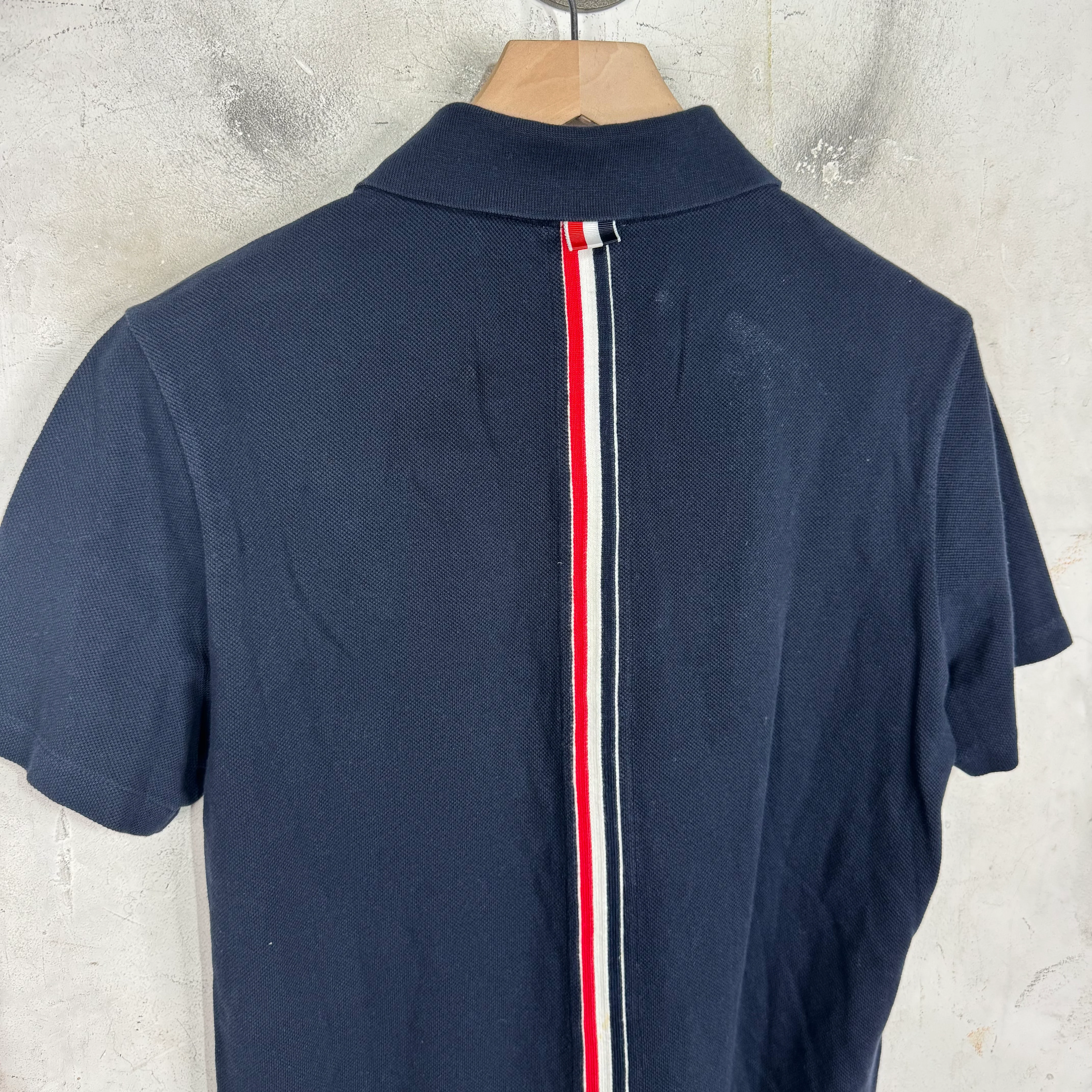 Thom Browne Navy Back Striped Polo - Image 8