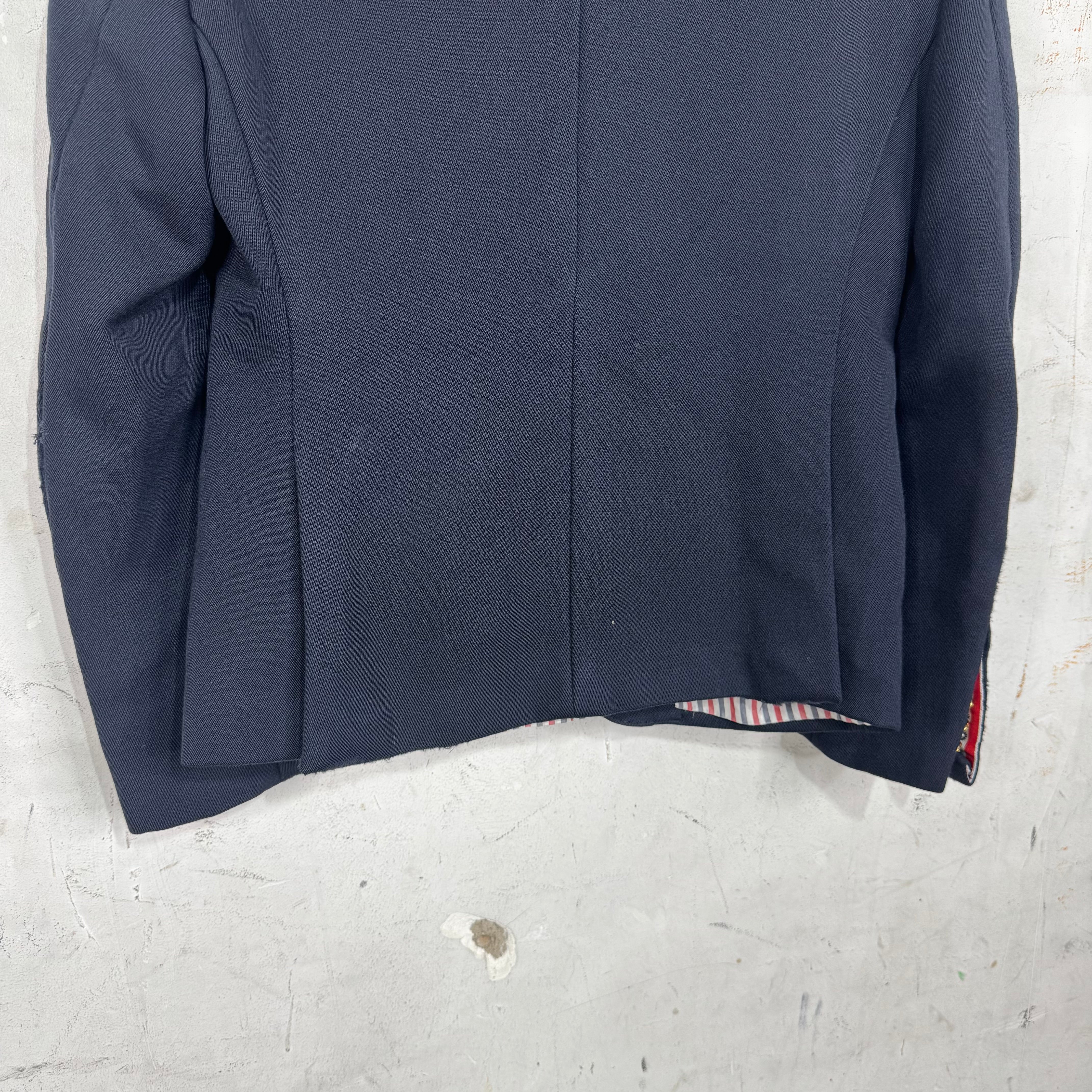 Thom Browne Navy Distressed Gold Hardware Blazer - Image 10