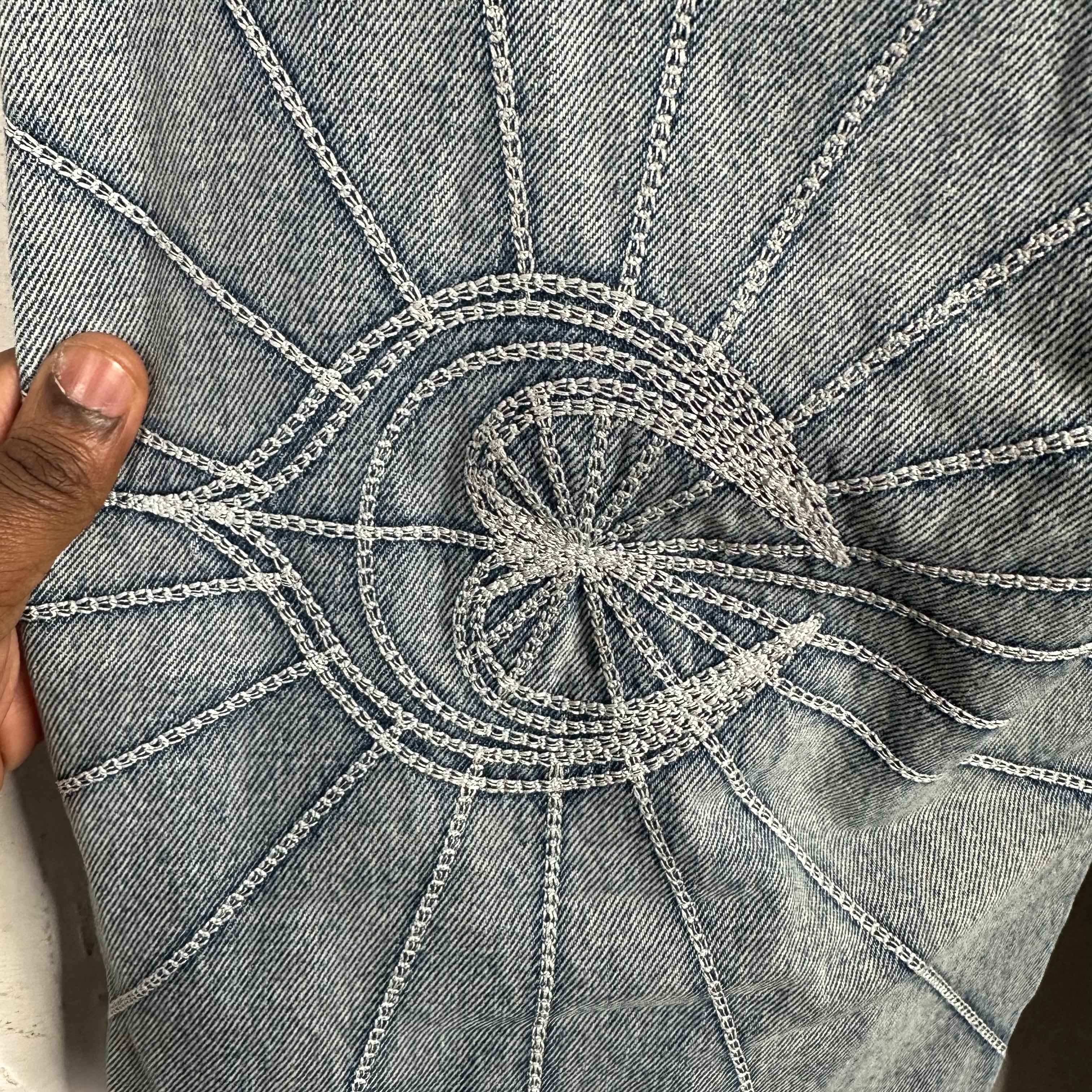 Thug Club Blue Chain Stitch Denim Jeans - Image 8
