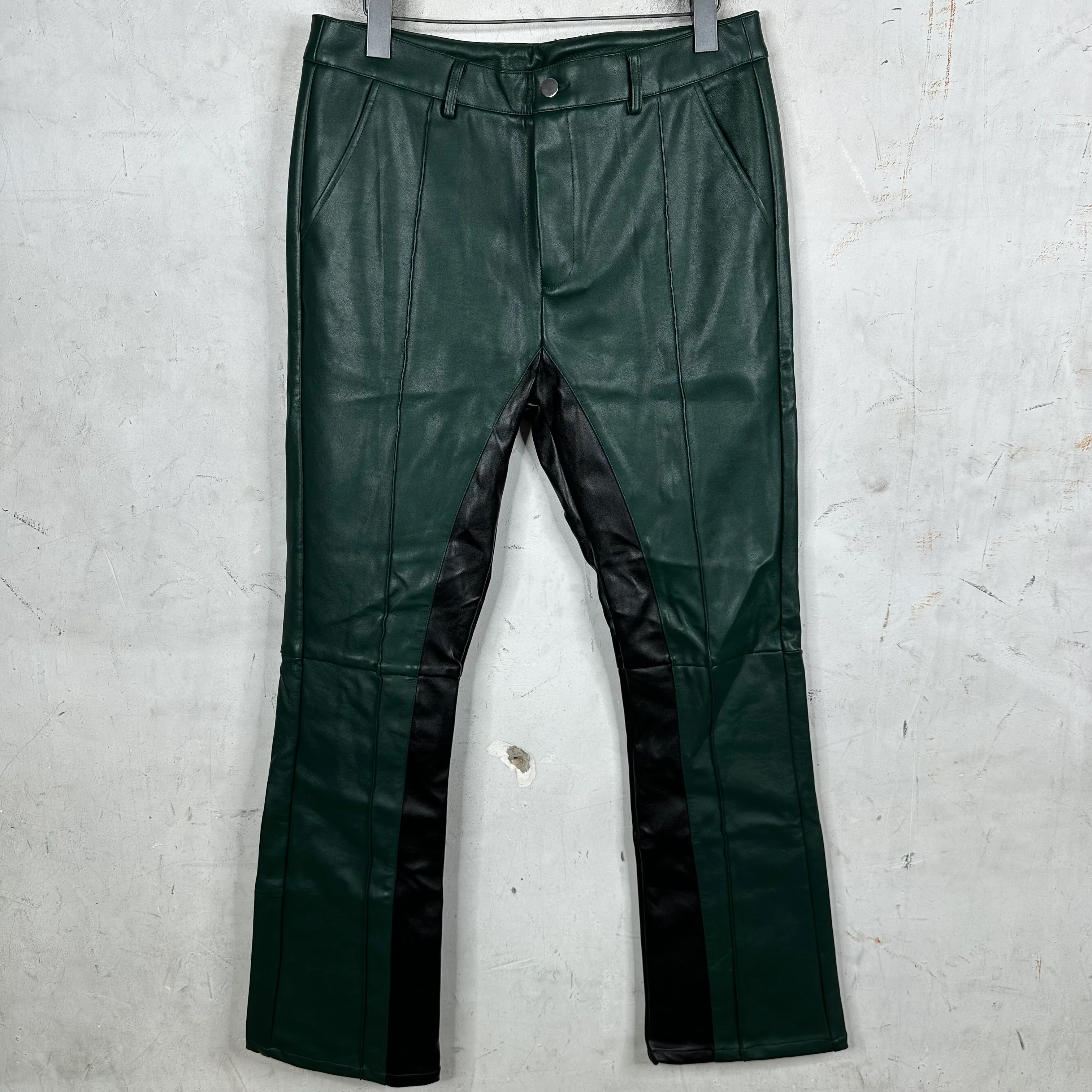 Todd Patrick Paneled Leather Trousers