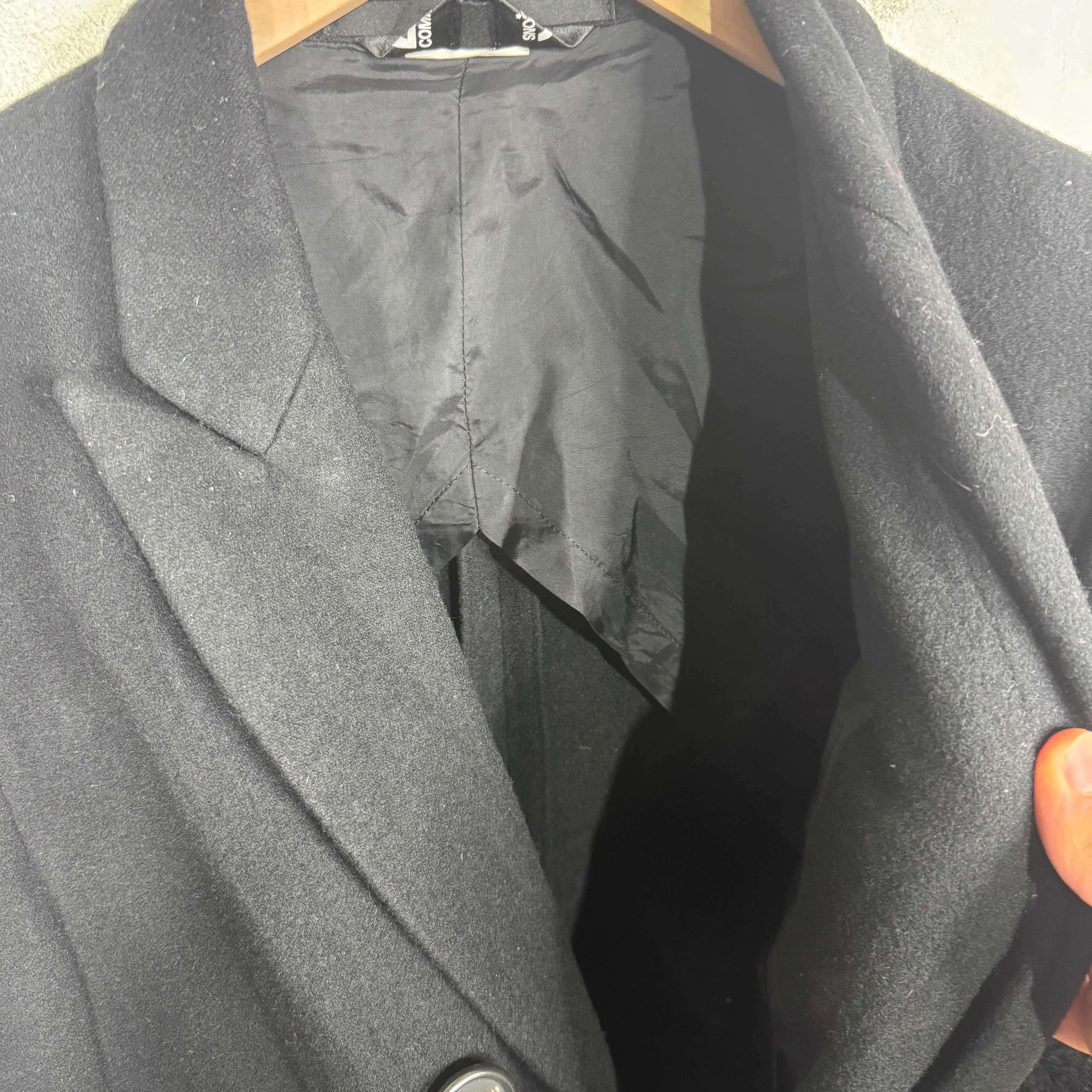 CDG Black Double Breasted Wool Jacket - Image 6