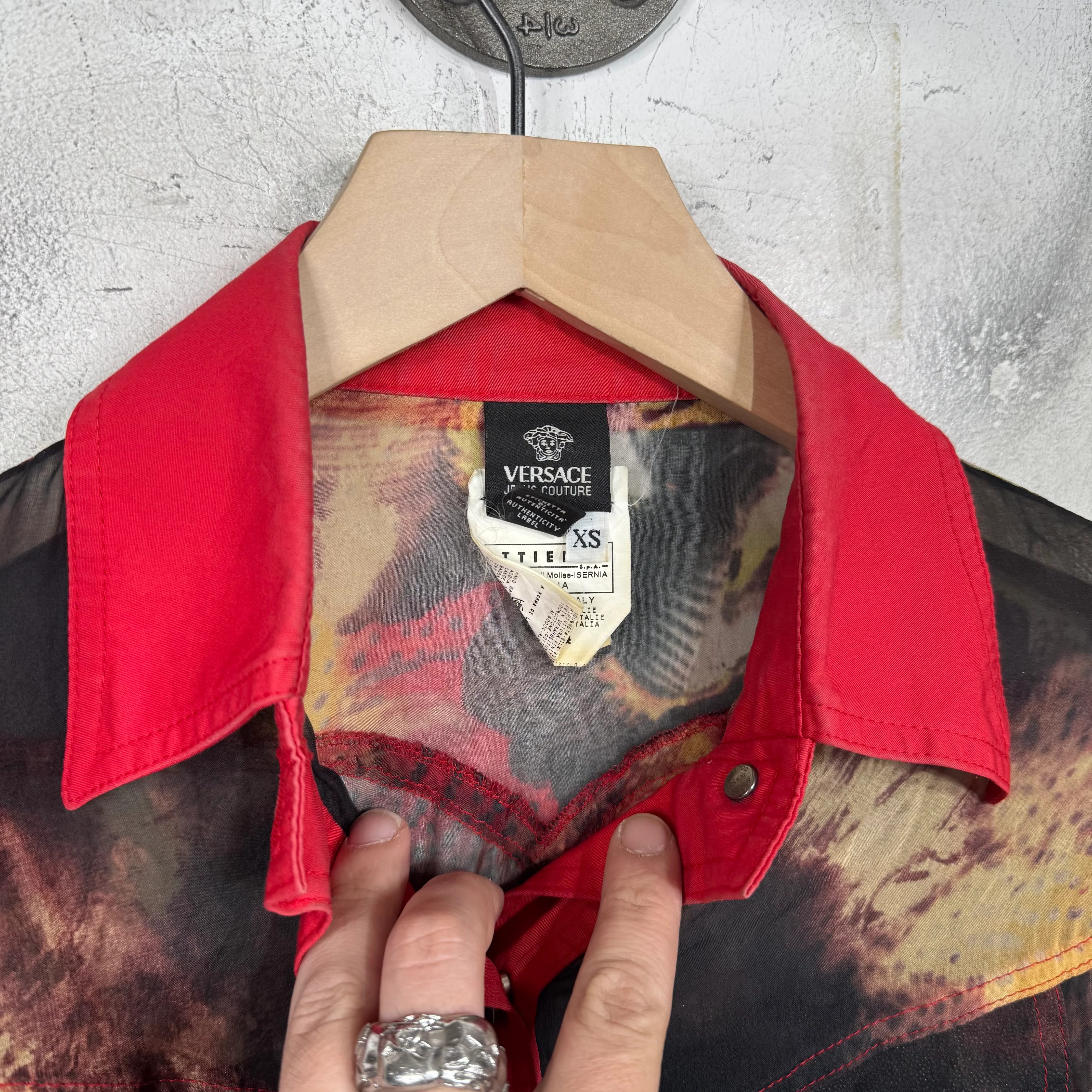 Versace Sheer Silk Printed Trucker Jacket - Image 3