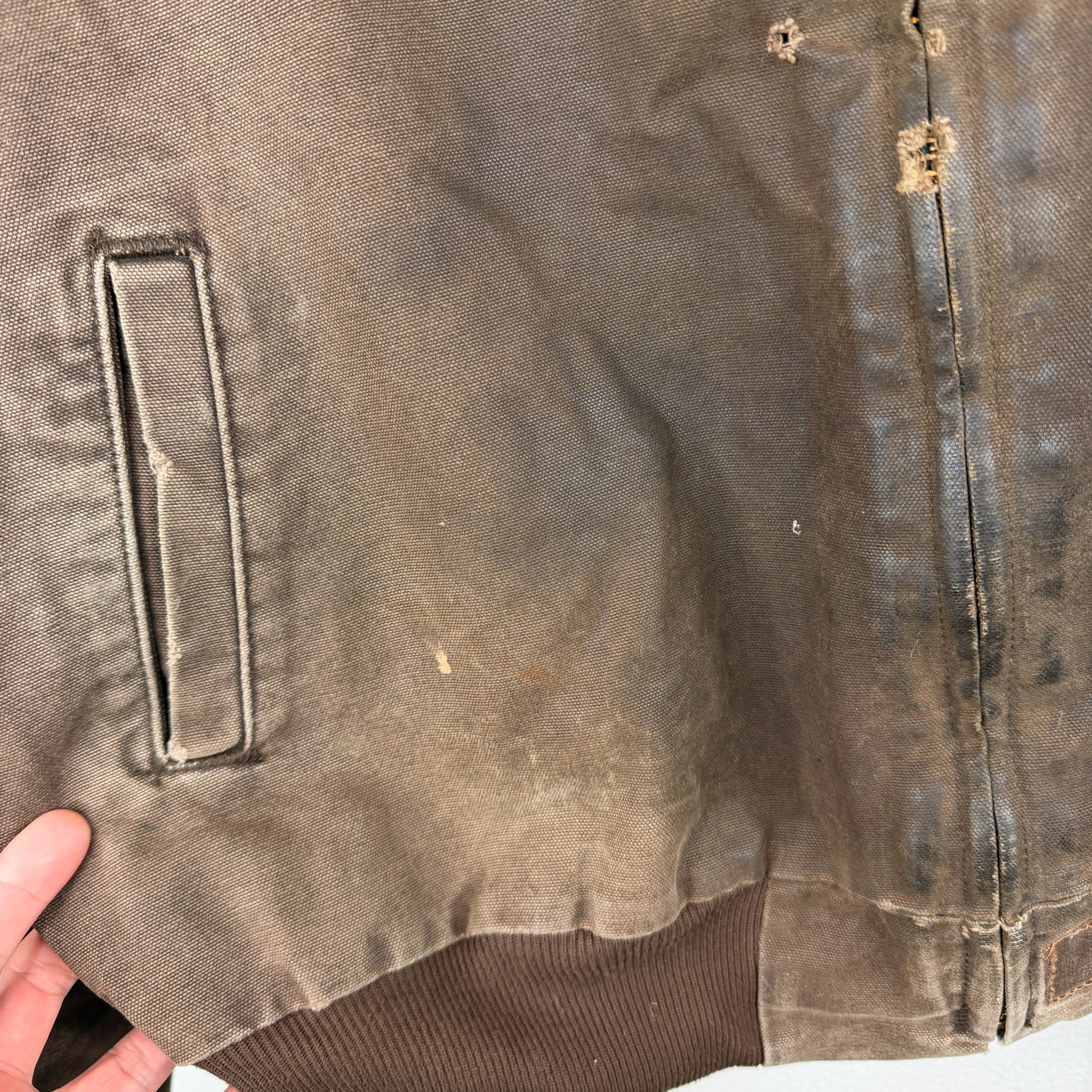 Vintage Carhartt Brown Santa Fe Pleasant Valley Woodcarving Jacket - Image 5