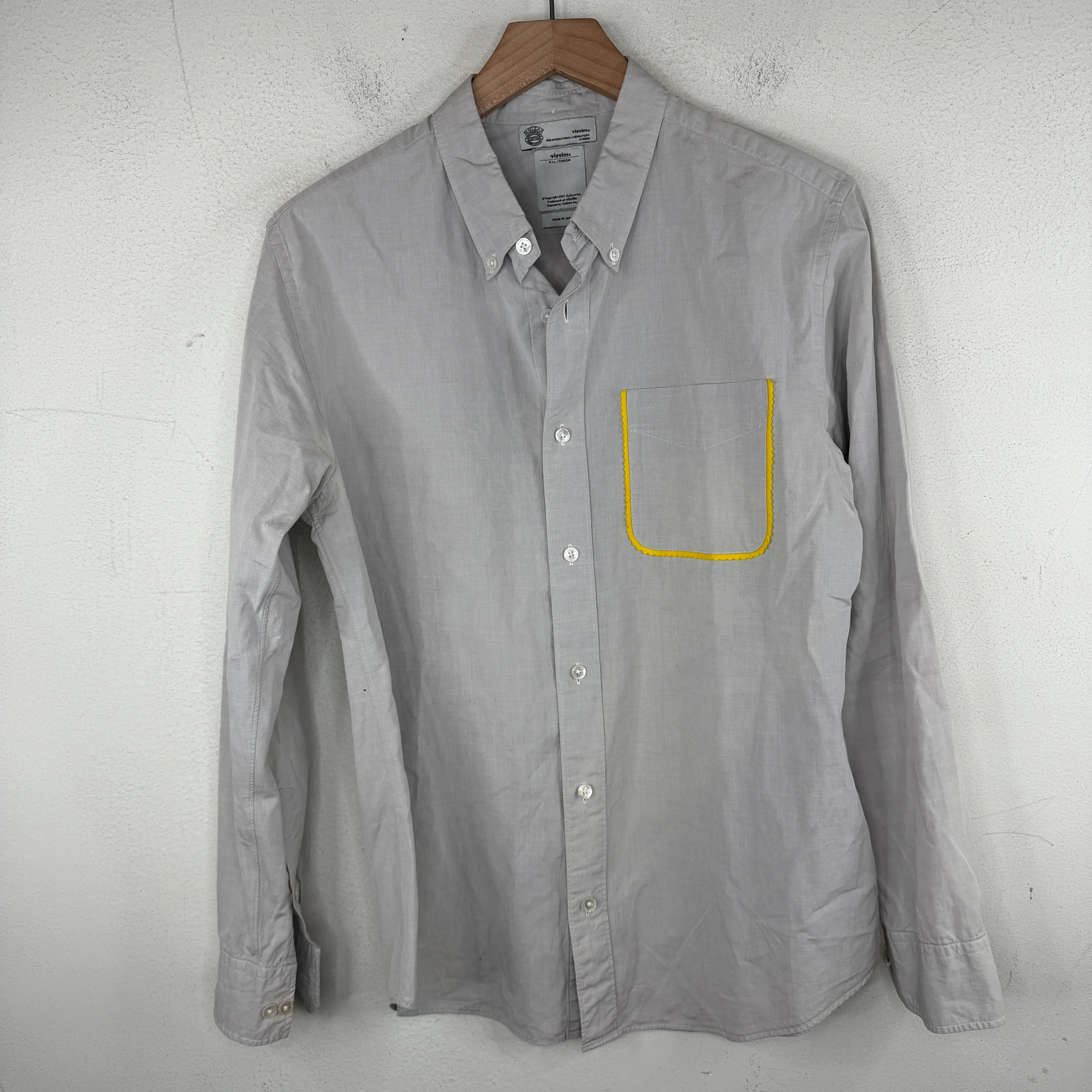 Visvim Gray Felt Detail Button Up Shirt