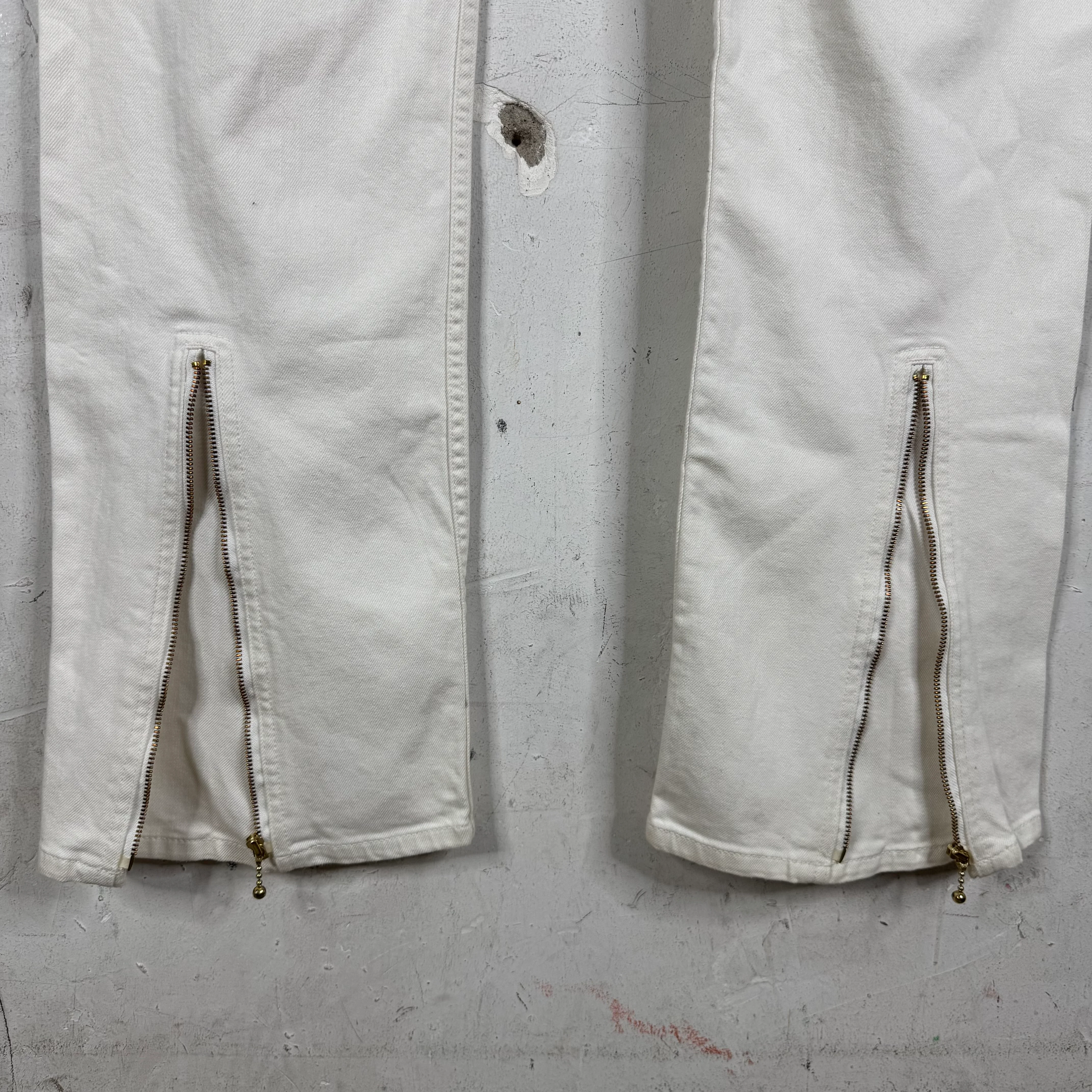 VLONE White Runway Zip Flared Jeans - Image 13