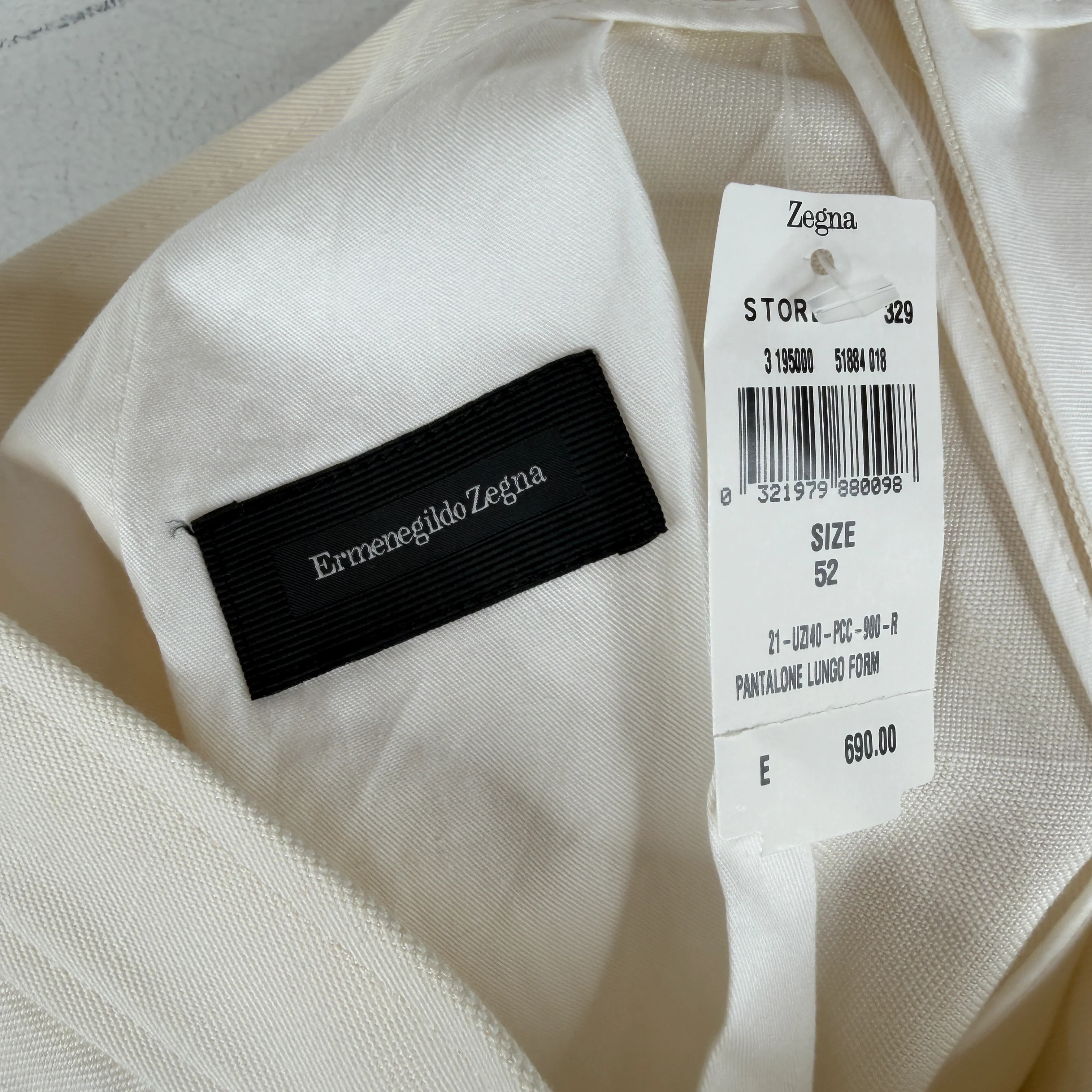 Zegna White Baggy Trousers - Image 3