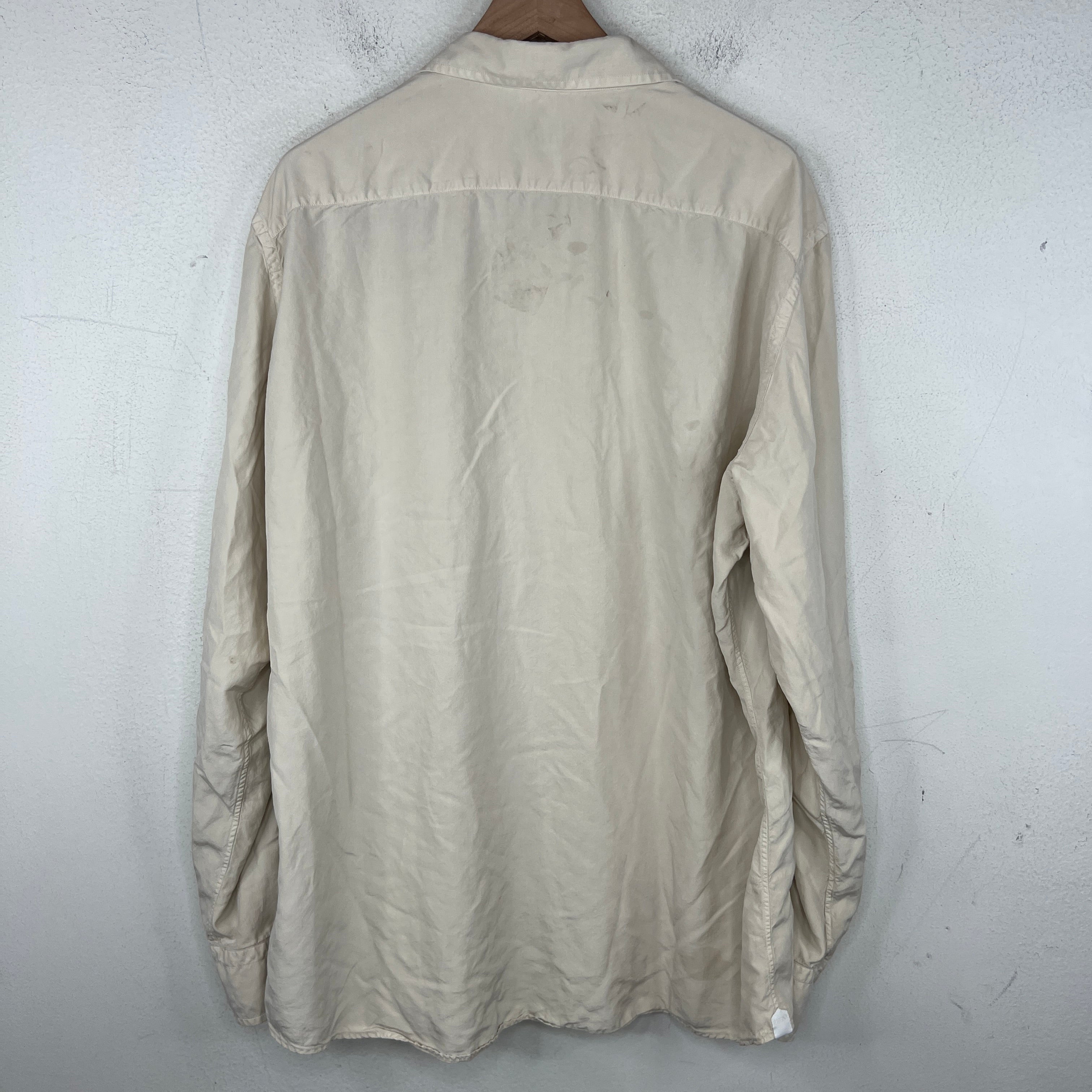 Zegna Beige Silk Button Up Shirt - Image 2